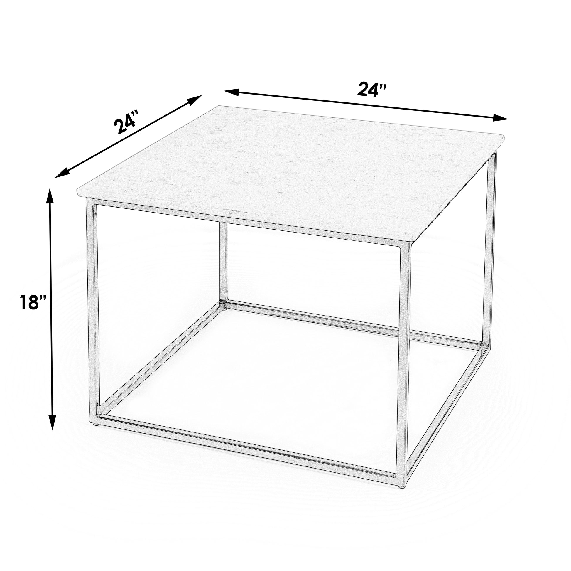 Butler Specialty Company Holland 24 in. W Square Marble and Metal Coffee Table, Gold, White