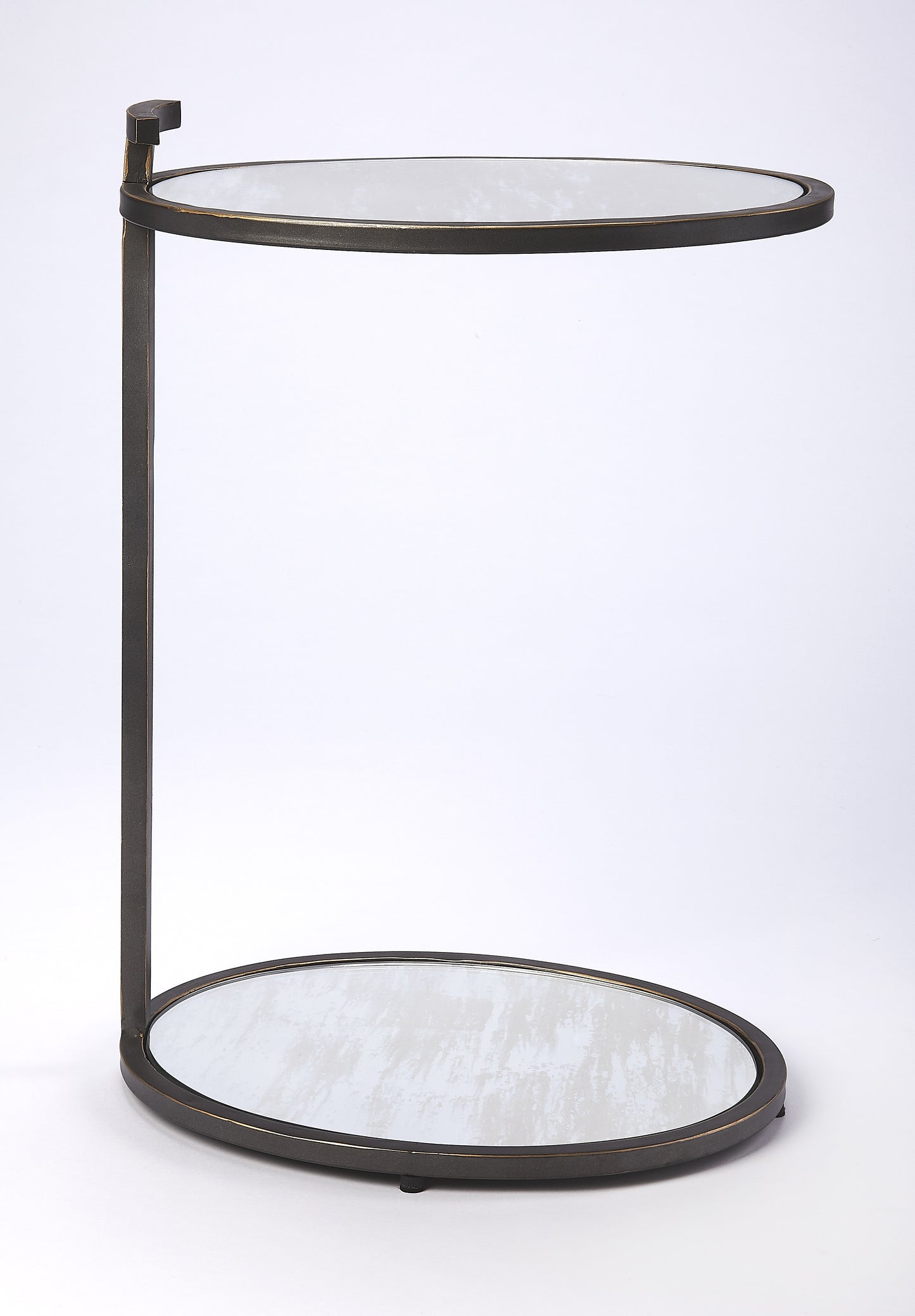 Ciro Metal & Mirrored Side Table in Black  3973407