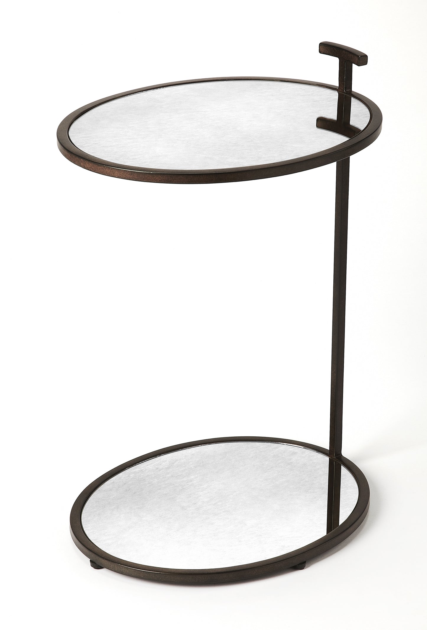 Ciro Mirrored & Metal Side Table in Bronze 3973408