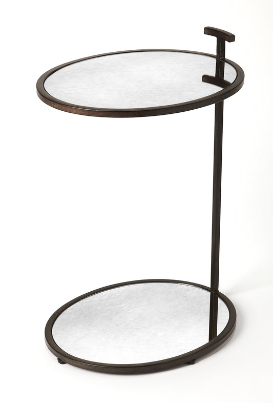 Ciro Mirrored & Metal Side Table in Bronze 3973408