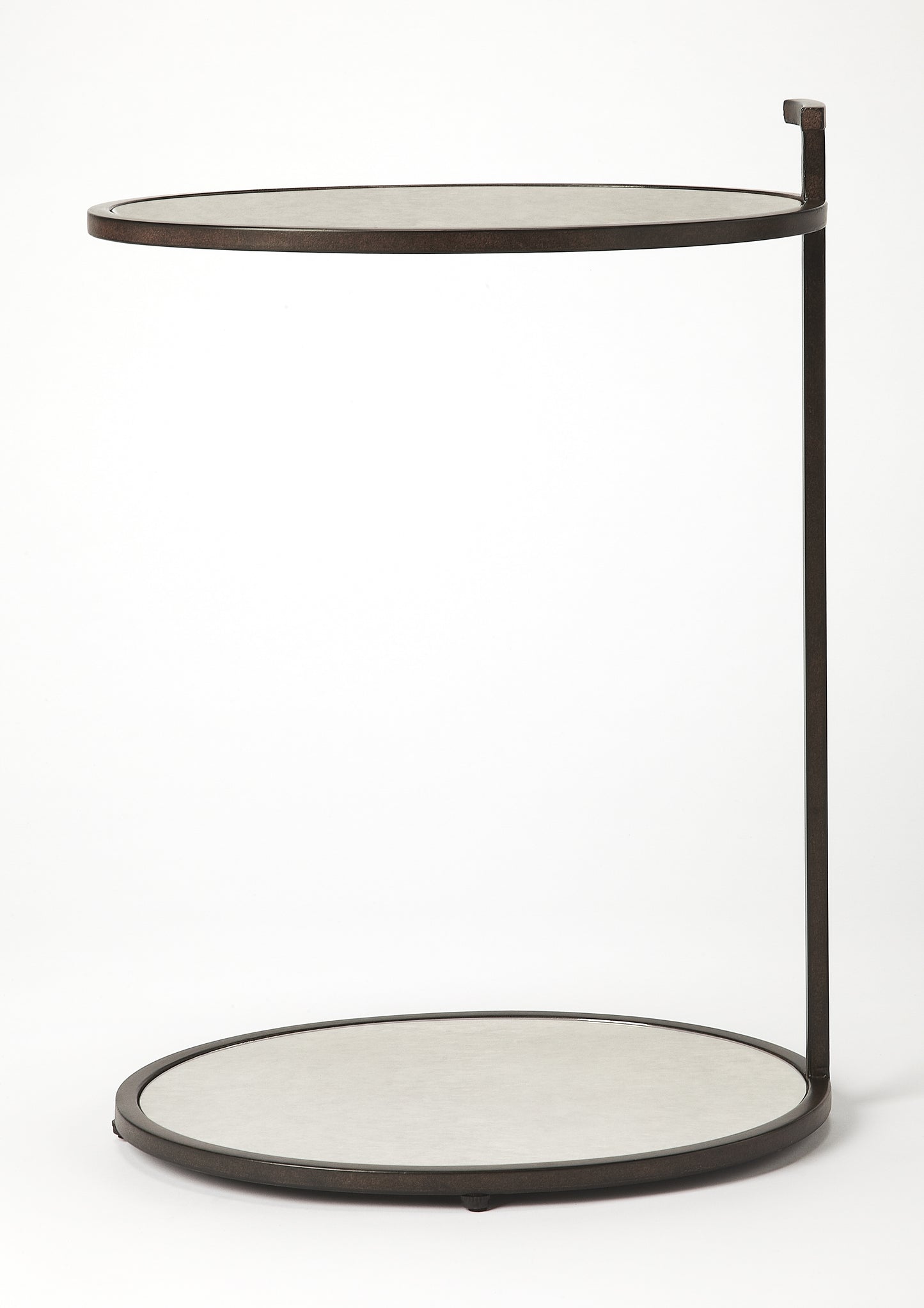 Ciro Mirrored & Metal Side Table in Bronze 3973408