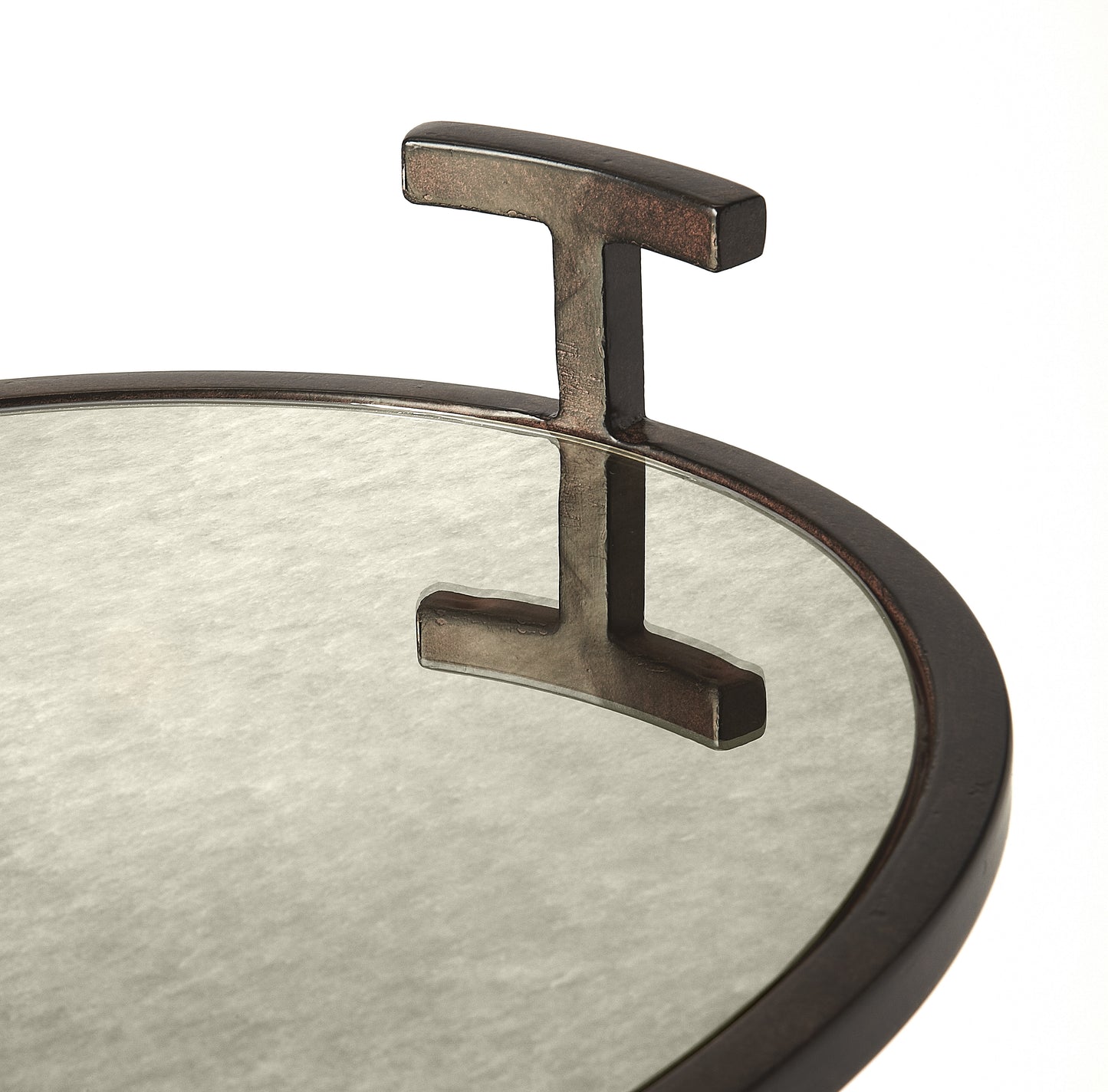 Ciro Mirrored & Metal Side Table in Bronze 3973408