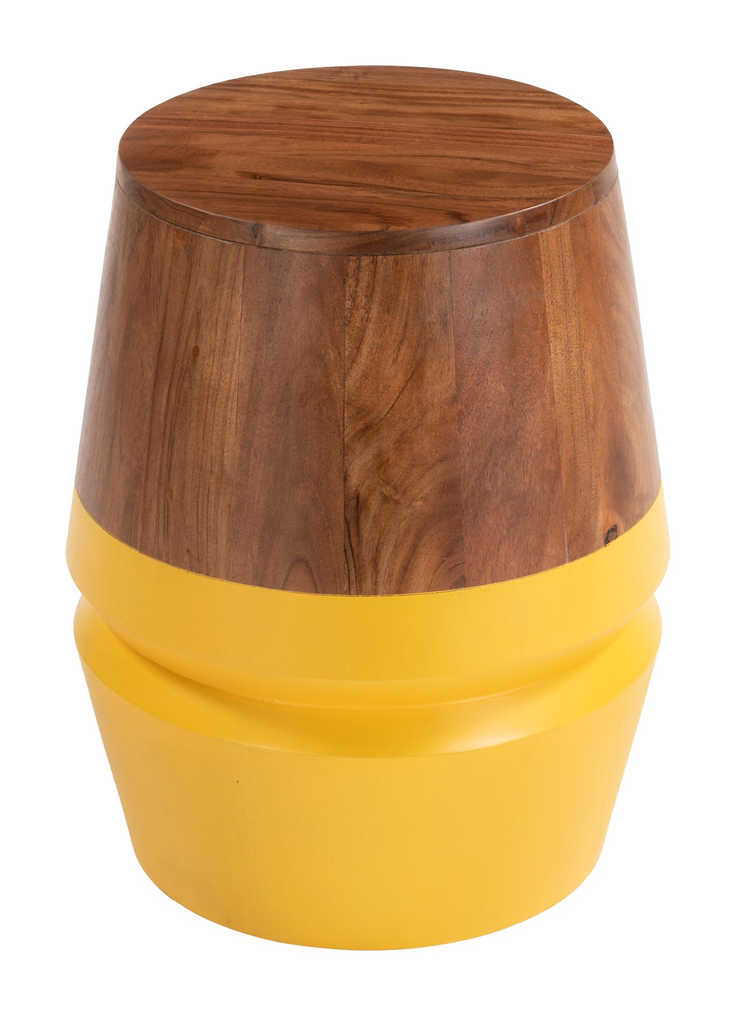 Tornos Side Table Walnut & Yellow - 2