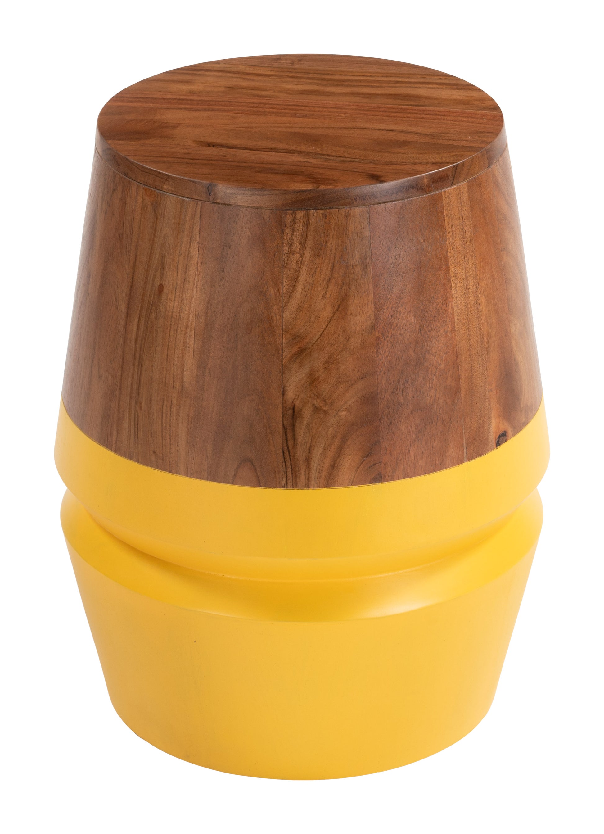 Tornos Side Table Walnut & Yellow - 2