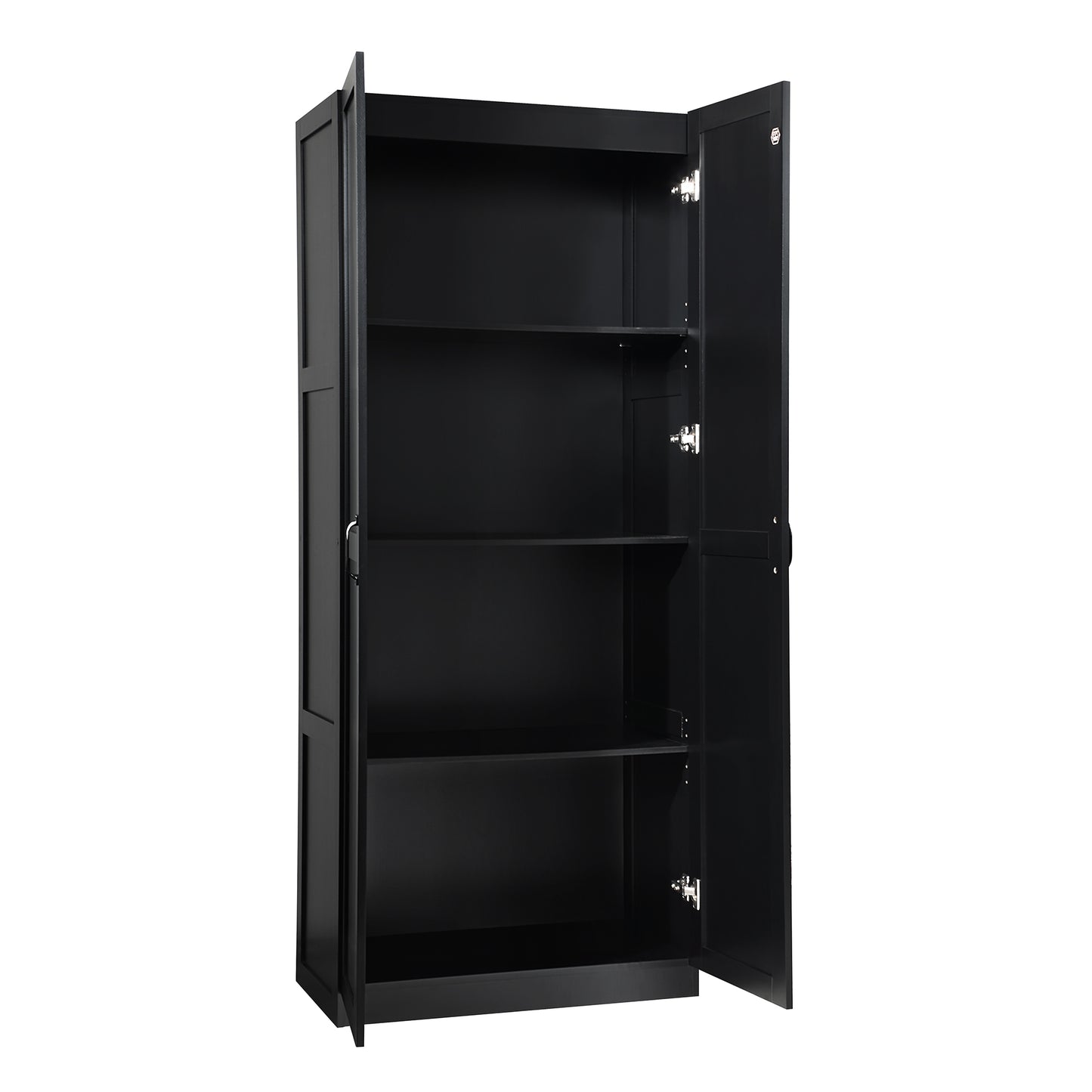 Cornelia Modern 30" Storage Cabinet in Black (4-Shelf) 3BC-BK