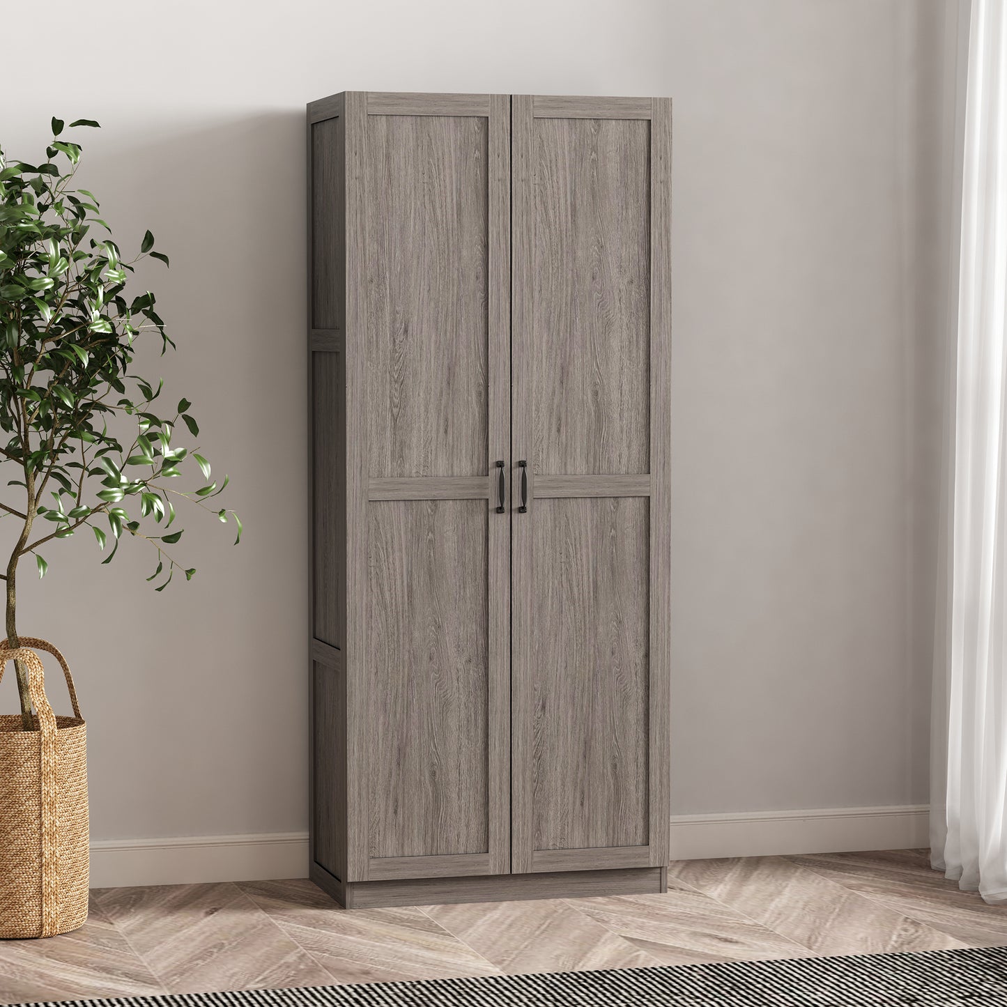 Cornelia Modern 30" Storage Cabinet in Gray (4-Shelf) 3BC-GY