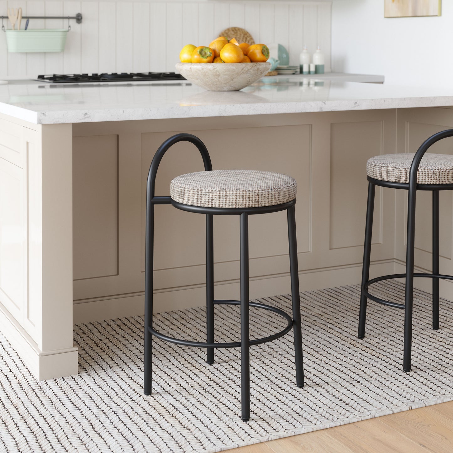 Sisal Counter Stool (Set of 2) Beige Tweed - 10