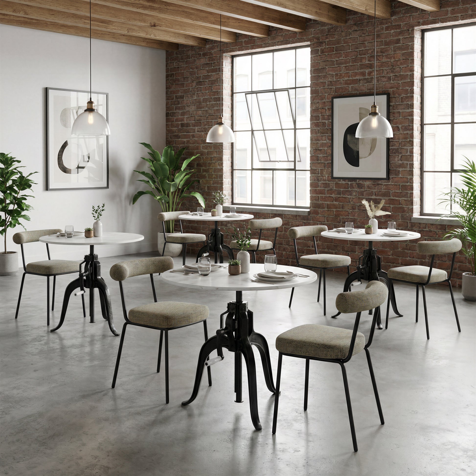 Mufid Bistro Table White & Black - 10