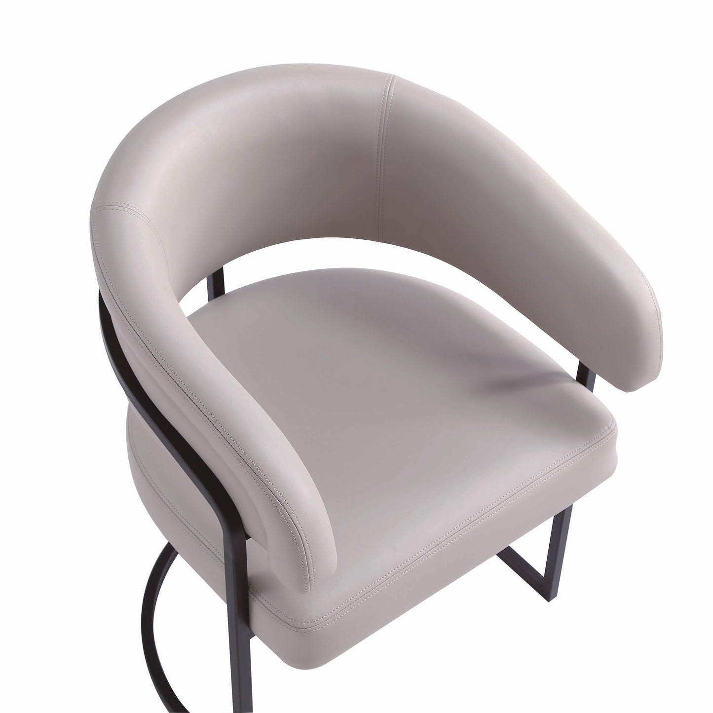 Manhattan Comfort Augusta Modern Leatherette Upholstered Dining Chair in Light Grey - Set of 4 4-DC094-LG