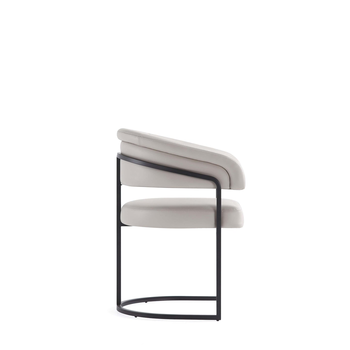 Manhattan Comfort Augusta Modern Leatherette Upholstered Dining Chair in Light Grey - Set of 4 4-DC094-LG