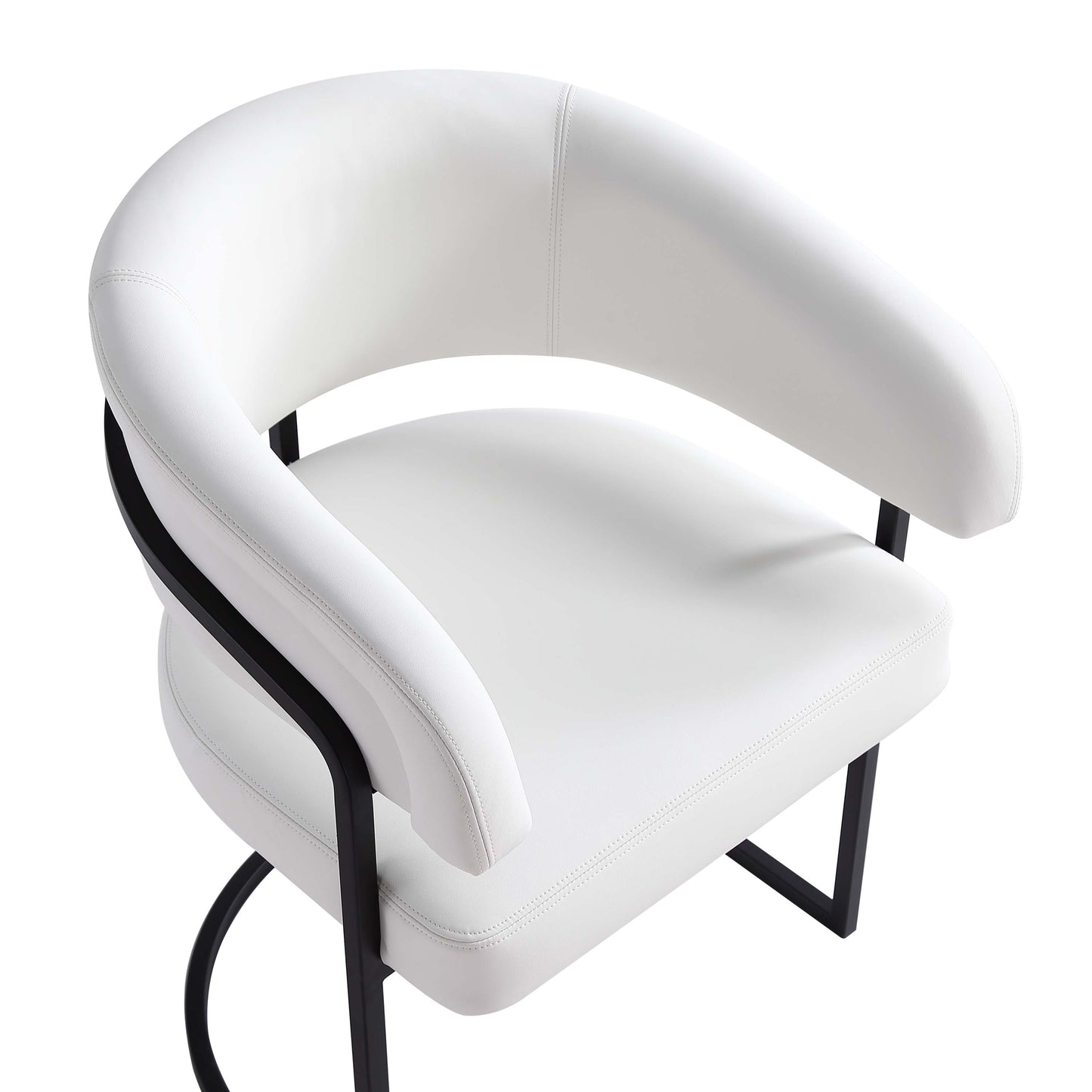 Manhattan Comfort Augusta Modern Leatherette Upholstered Dining Chair in White - Set of 4 4-DC094-WH