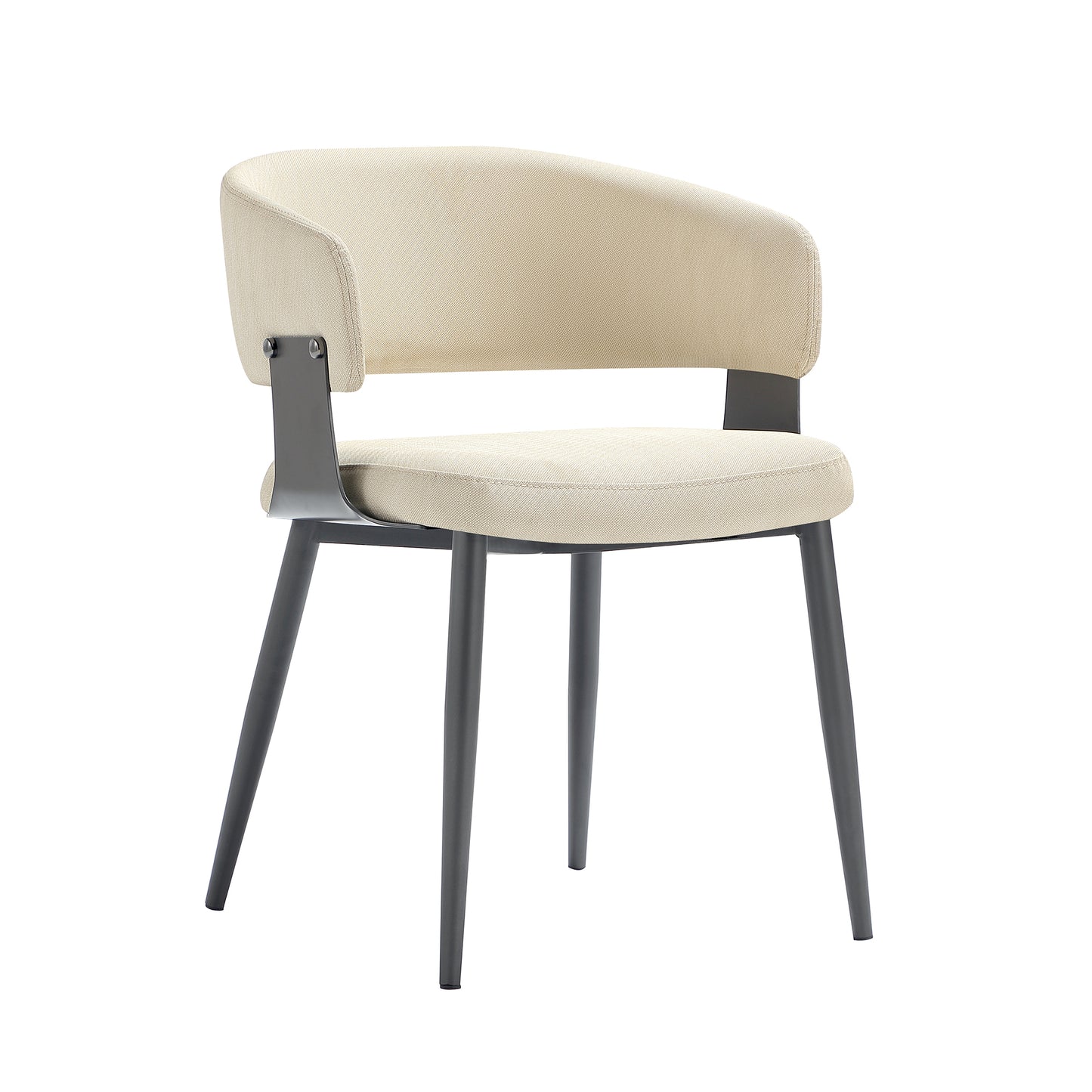 Luce Modern Metal Textured Vegan Leather Dining Chair in Sand - Set of 4 4-DC097-SD