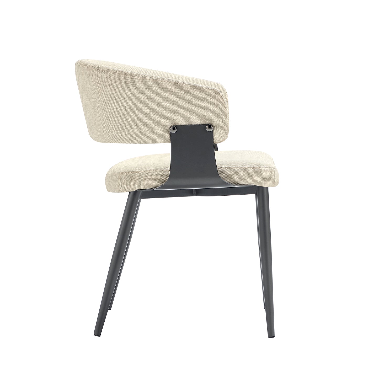Luce Modern Metal Textured Vegan Leather Dining Chair in Sand - Set of 4 4-DC097-SD