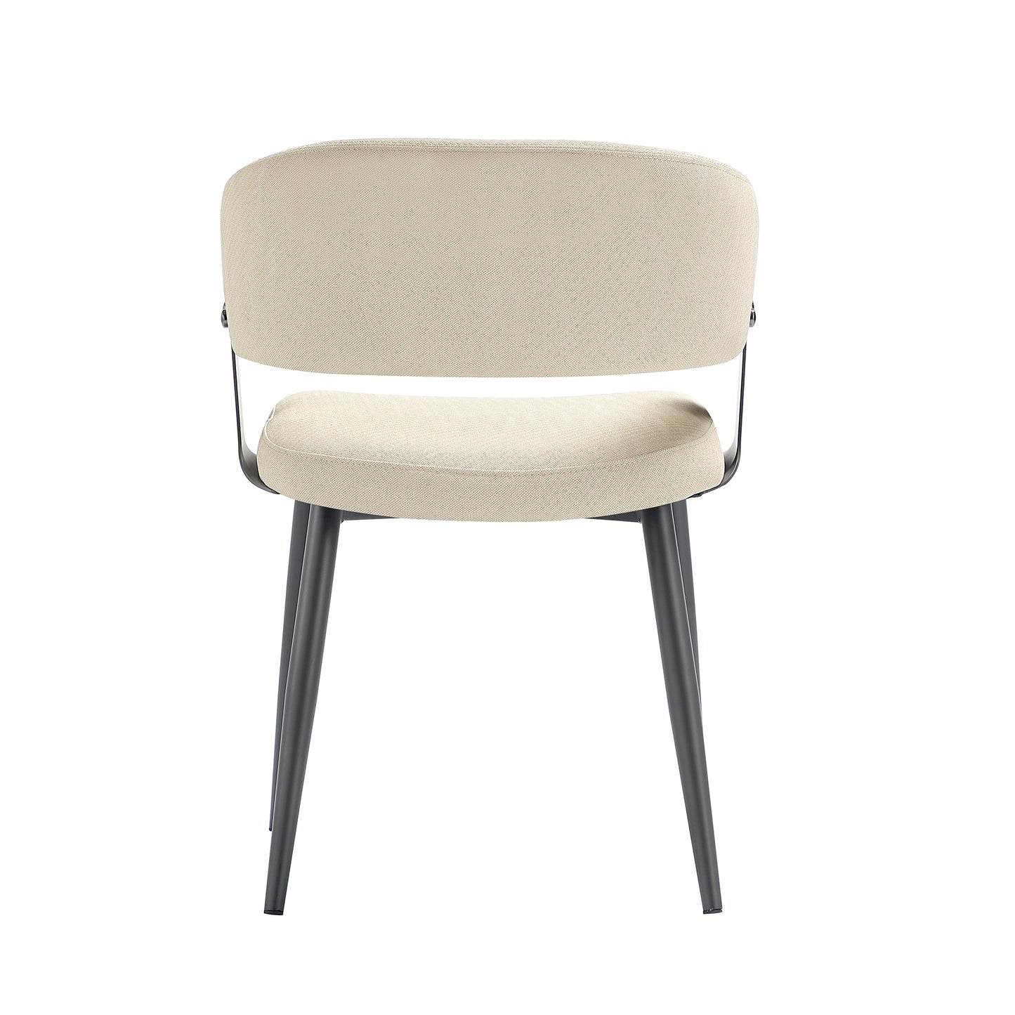 Luce Modern Metal Textured Vegan Leather Dining Chair in Sand - Set of 4 4-DC097-SD