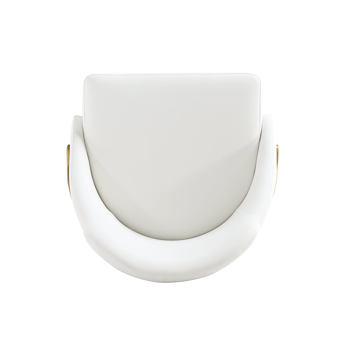 Gracie Modern Metal Vegan Leather Dining Chair in White and Gold - Set of 4 4-DC100-GWH
