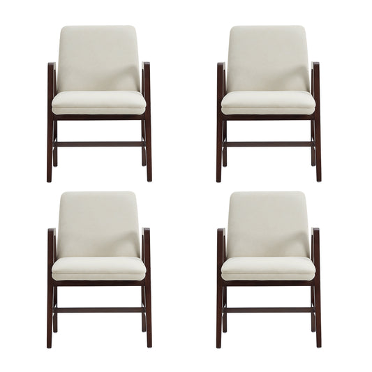 Stella Modern Wood Velvet Armchair in Cream - Set of 4 4-DC101AR-CR