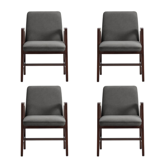 Stella Modern Wood Velvet Armchair in Graphite - Set of 4 4-DC101AR-GY