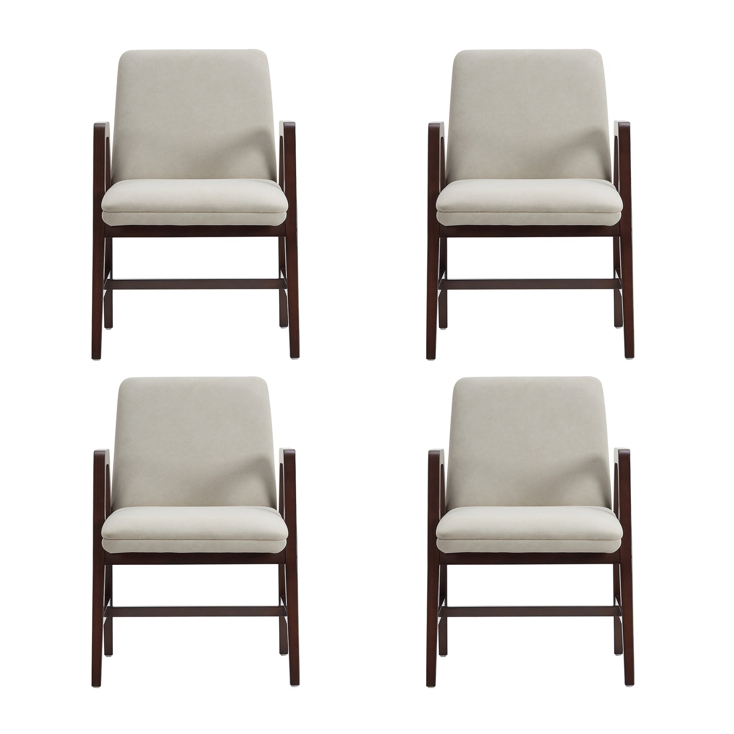 Stella Modern Wood Velvet Armchair in Champagne - Set of 4 4-DC101AR-OM