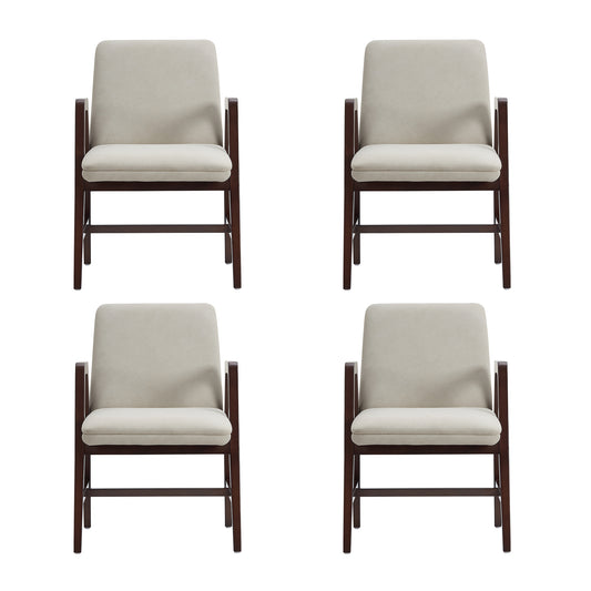 Stella Modern Wood Velvet Armchair in Champagne - Set of 4 4-DC101AR-OM