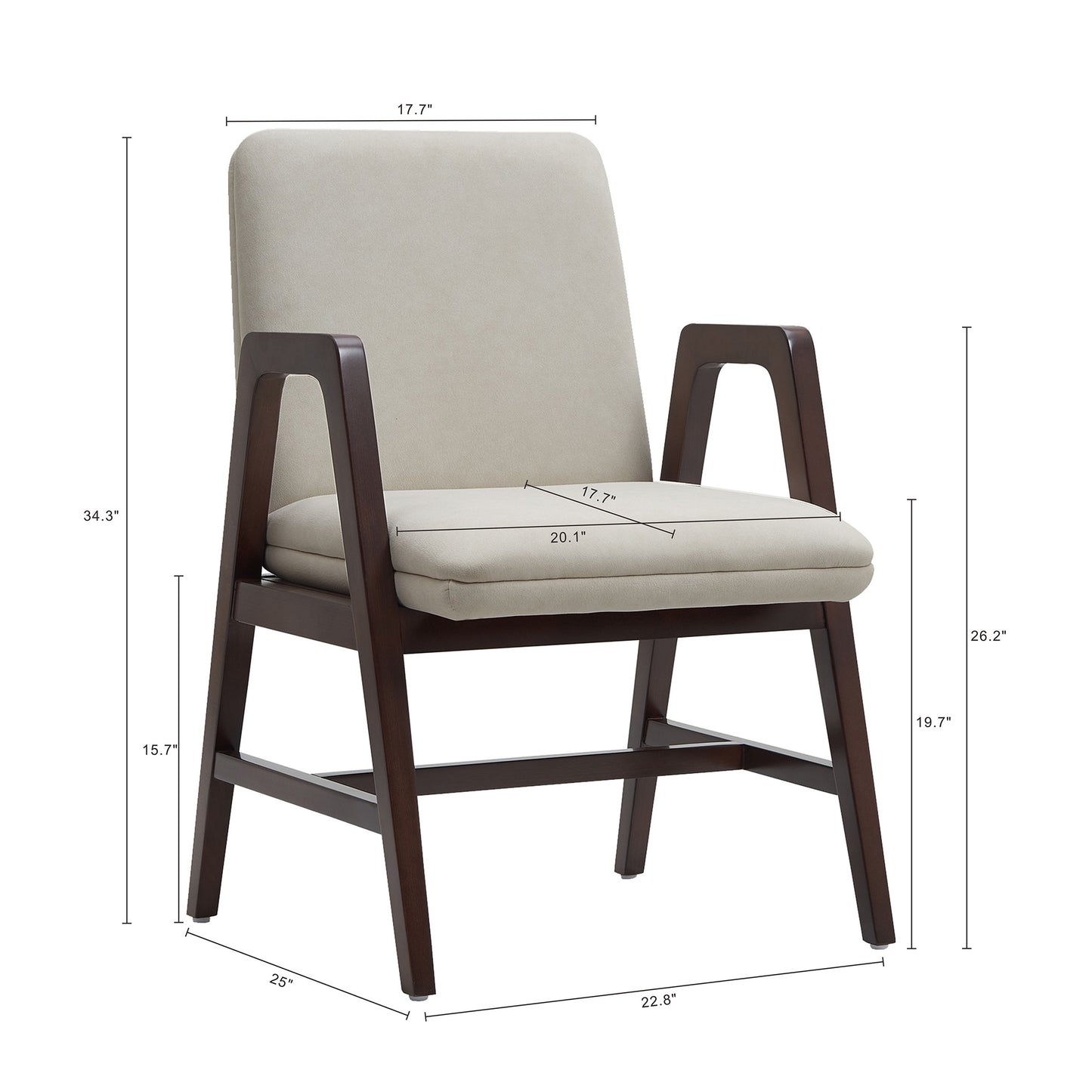 Stella Modern Wood Velvet Armchair in Champagne - Set of 4 4-DC101AR-OM