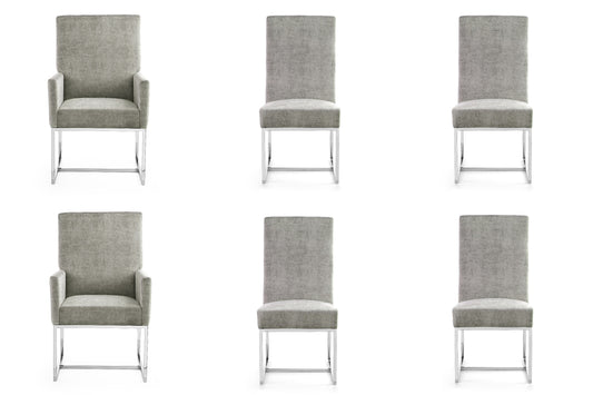 Element Modern 6-Piece Dining Chair Set in Steel 4-DC2930-ST