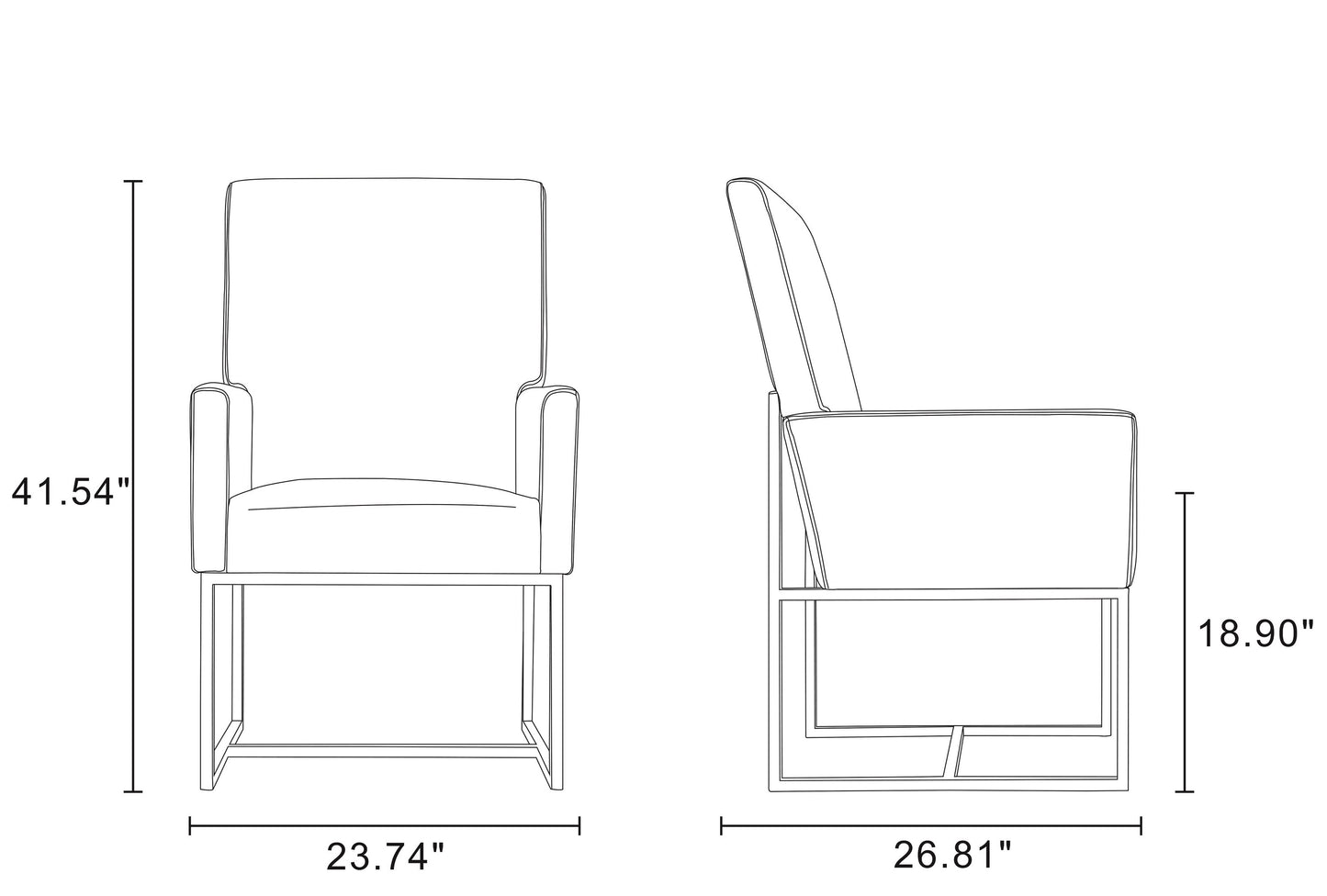 Element Modern 6-Piece Dining Chair Set in Steel 4-DC2930-ST