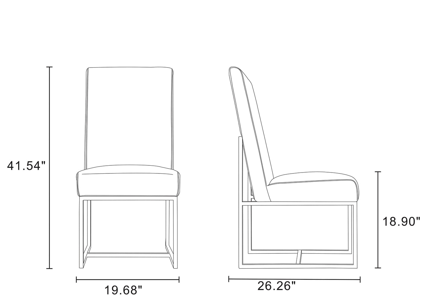 Element Modern 6-Piece Dining Chair Set in Steel 4-DC2930-ST