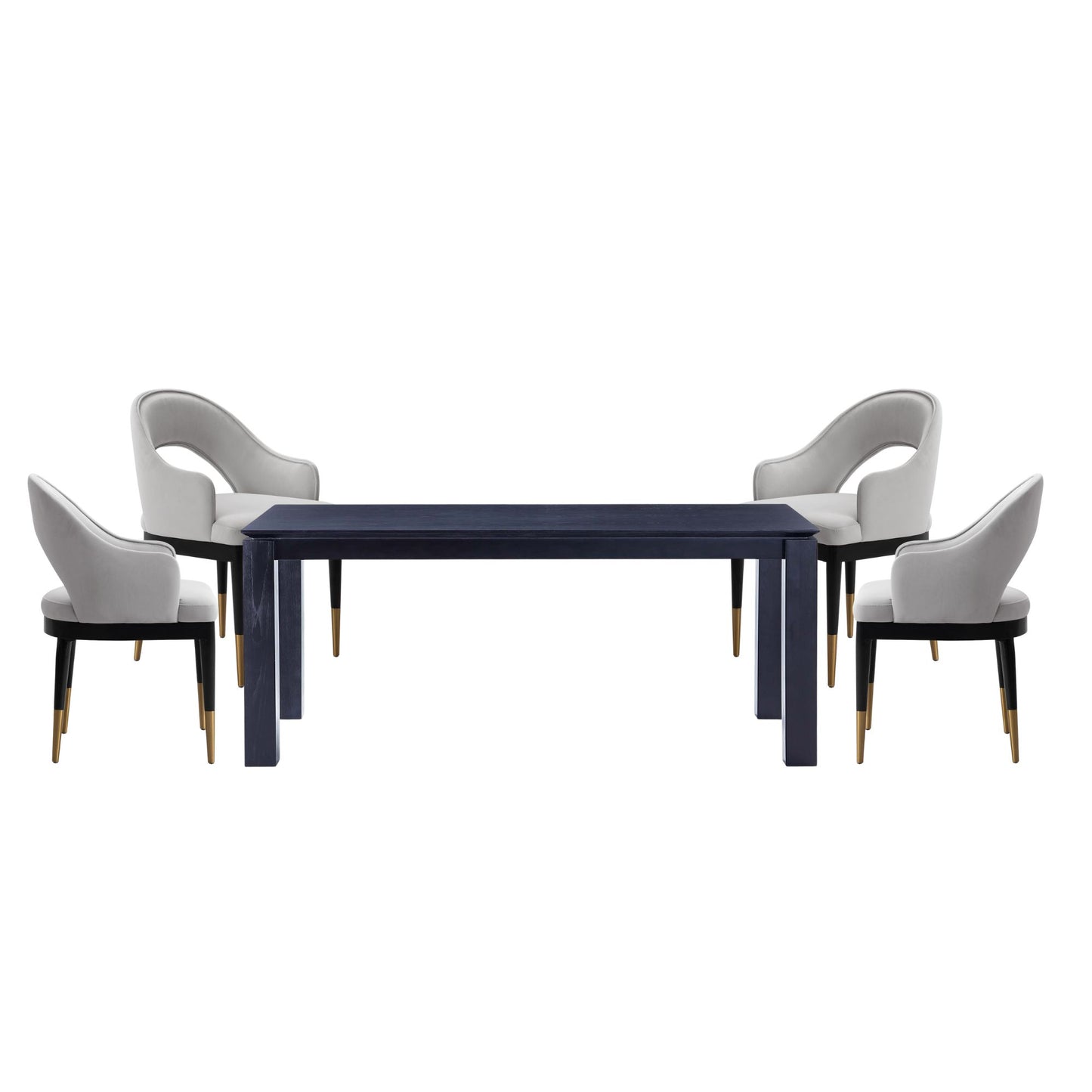 Carrington and Rockaway Modern Industry Chic 5-Piece Dining Set in Light Gray and Black 4-DT02DC089AR-BKLG