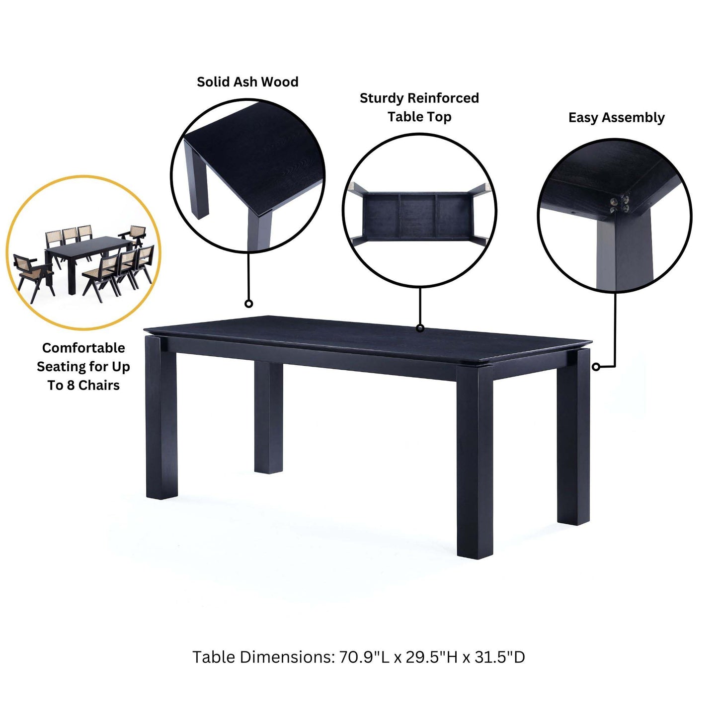 Carrington and Rockaway Modern Industry Chic 5-Piece Dining Set in Light Gray and Black 4-DT02DC089AR-BKLG