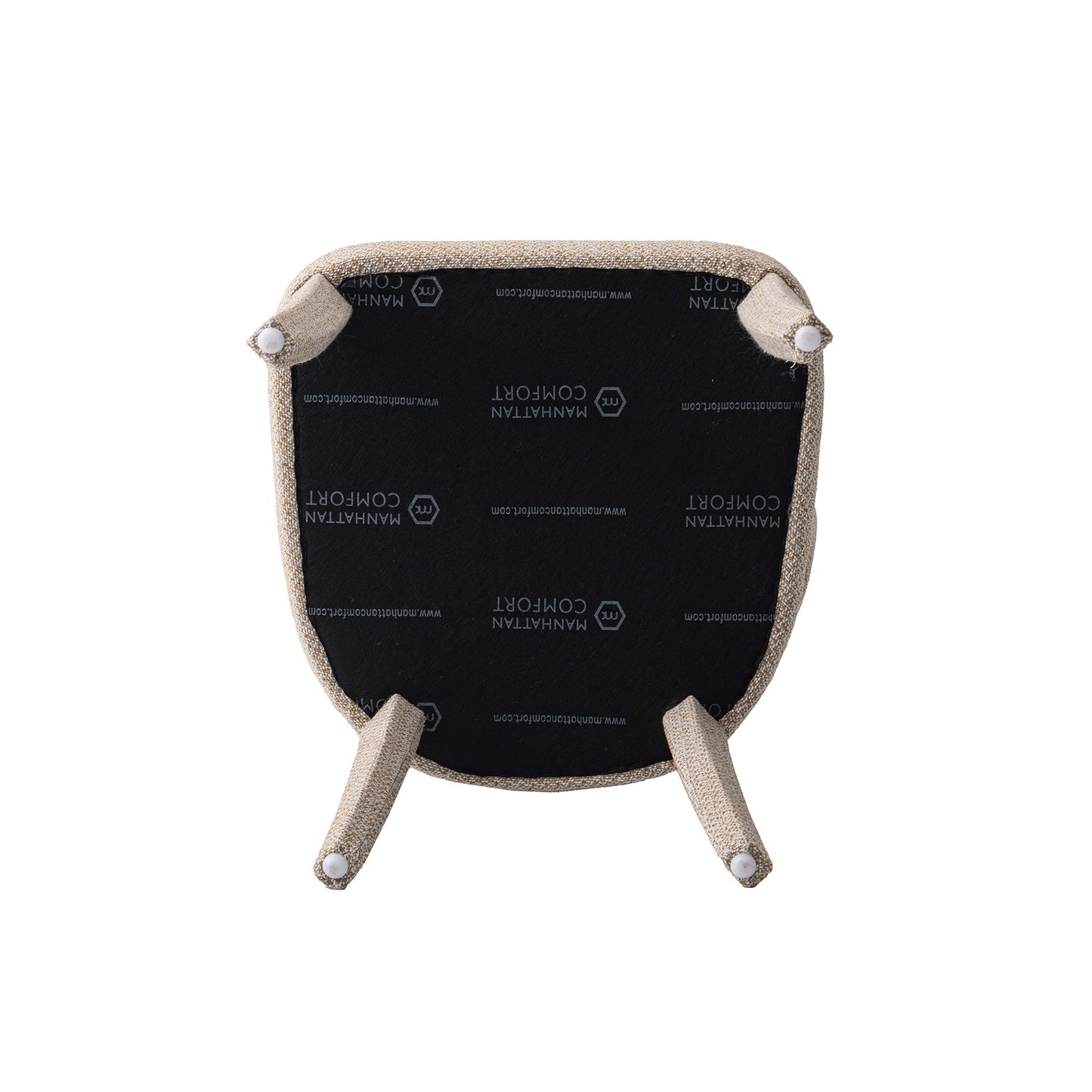 Manhattan Comfort 5-Piece Hathaway Modern 47.24 Solid Wood Round Dining Set with Upholstered Dining Chairs