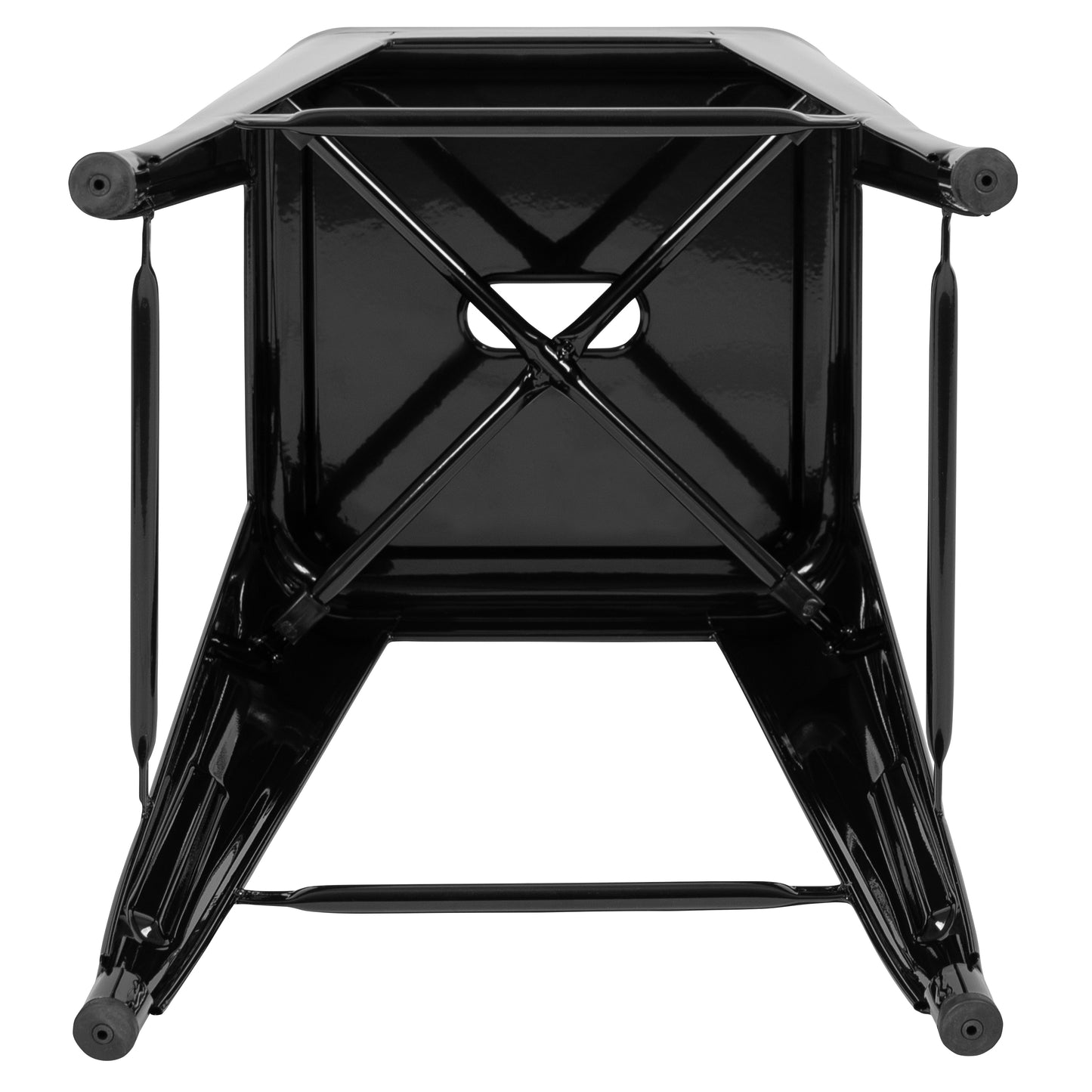 Cierra 24" High Metal Counter-Height, Indoor Bar Stool in Black - Stackable Set of 4 Black