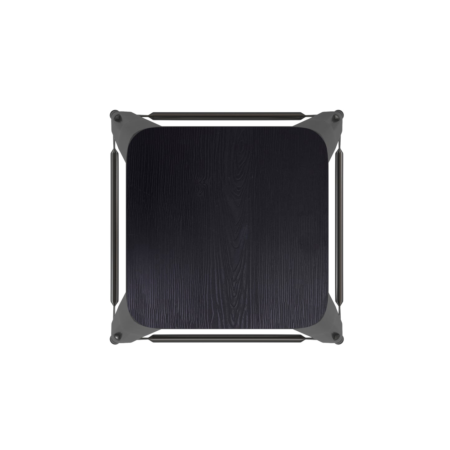 Cierra Set of 4 Commercial Grade 24" High Backless Black Metal Indoor Counter Height Stools with Black All-Weather Poly Resin Seats Black Resin Wood Seat/Black Frame