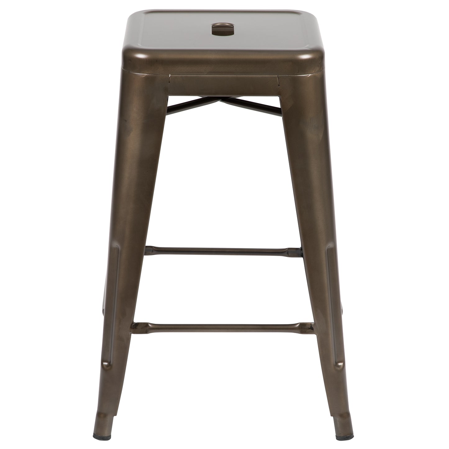Cierra 24" High Metal Counter-Height, Indoor Bar Stool in Gun Metal Gray - Stackable Set of 4 Gun Metal