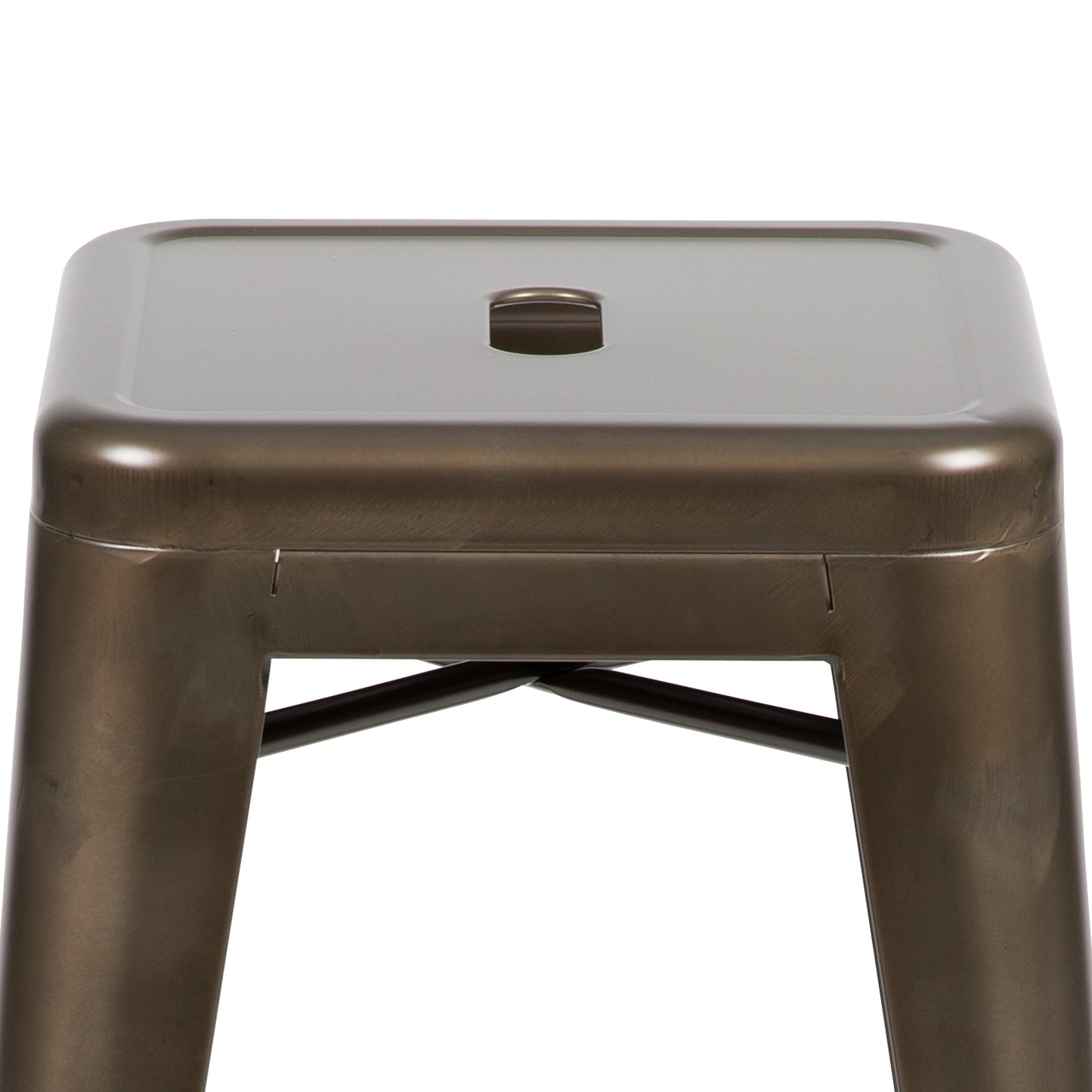 Cierra 24" High Metal Counter-Height, Indoor Bar Stool in Gun Metal Gray - Stackable Set of 4 Gun Metal