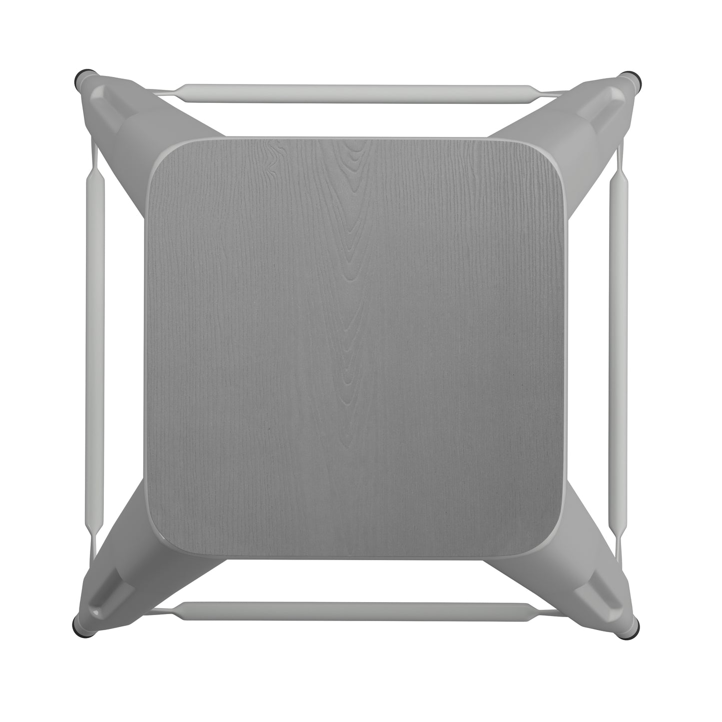 Cierra Set of 4 Commercial Grade 24" High Backless Silver Metal Indoor Counter Height Stools with Gray All-Weather Poly Resin Seats Gray Resin Wood Seat/Silver Frame