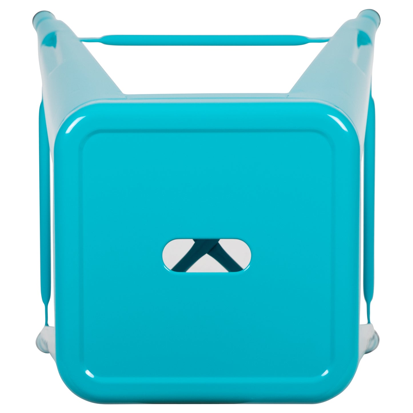 Cierra 24" High Metal Counter-Height, Indoor Bar Stool in Teal - Stackable Set of 4 Teal