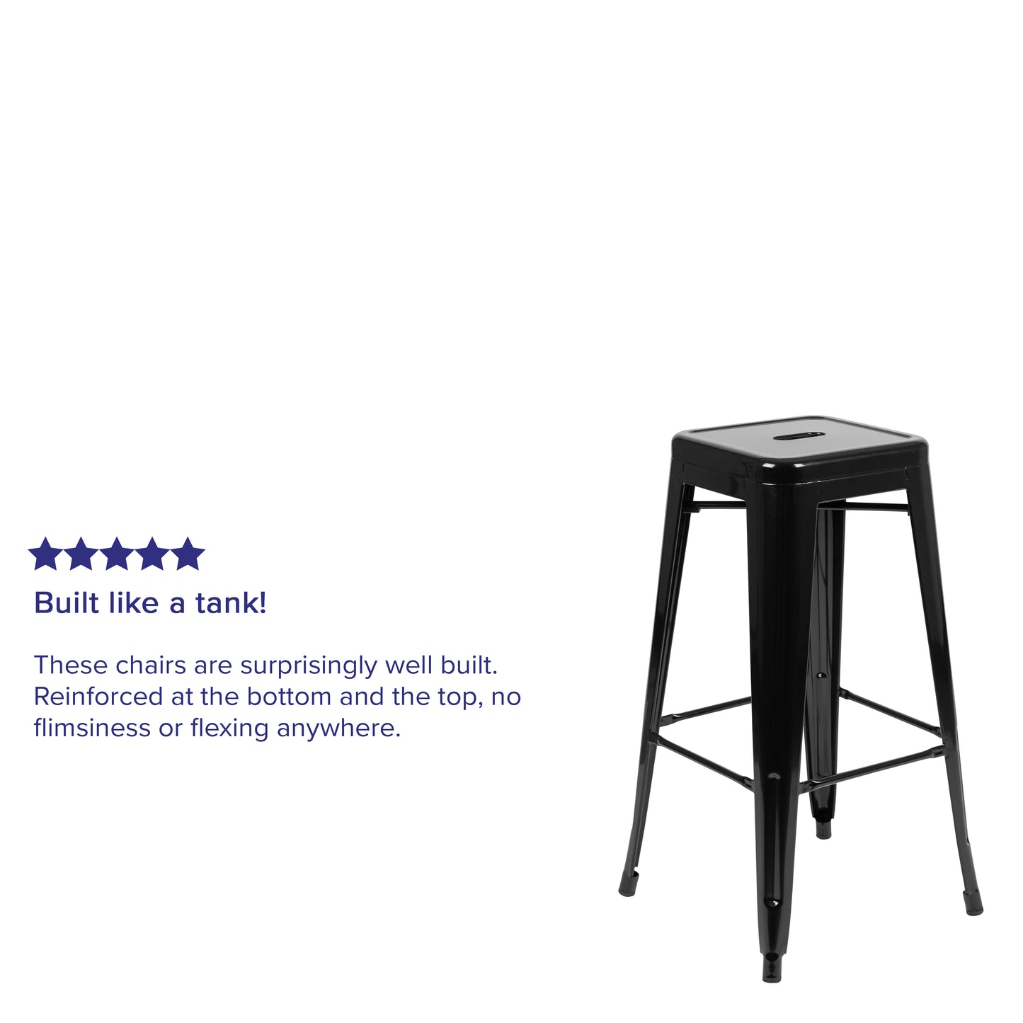 Cierra 30" High Metal Indoor Bar Stool in Black - Stackable Set of 4 Black