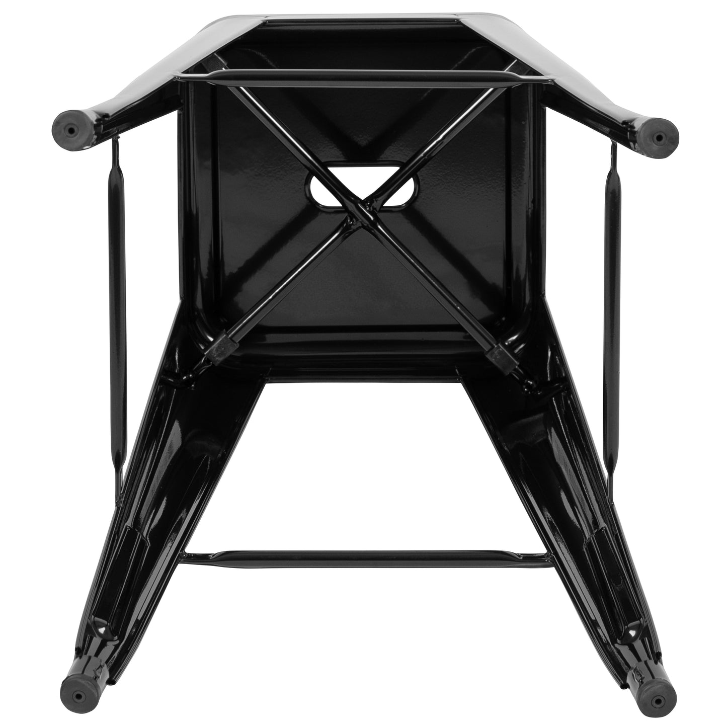 Cierra 30" High Metal Indoor Bar Stool in Black - Stackable Set of 4 Black