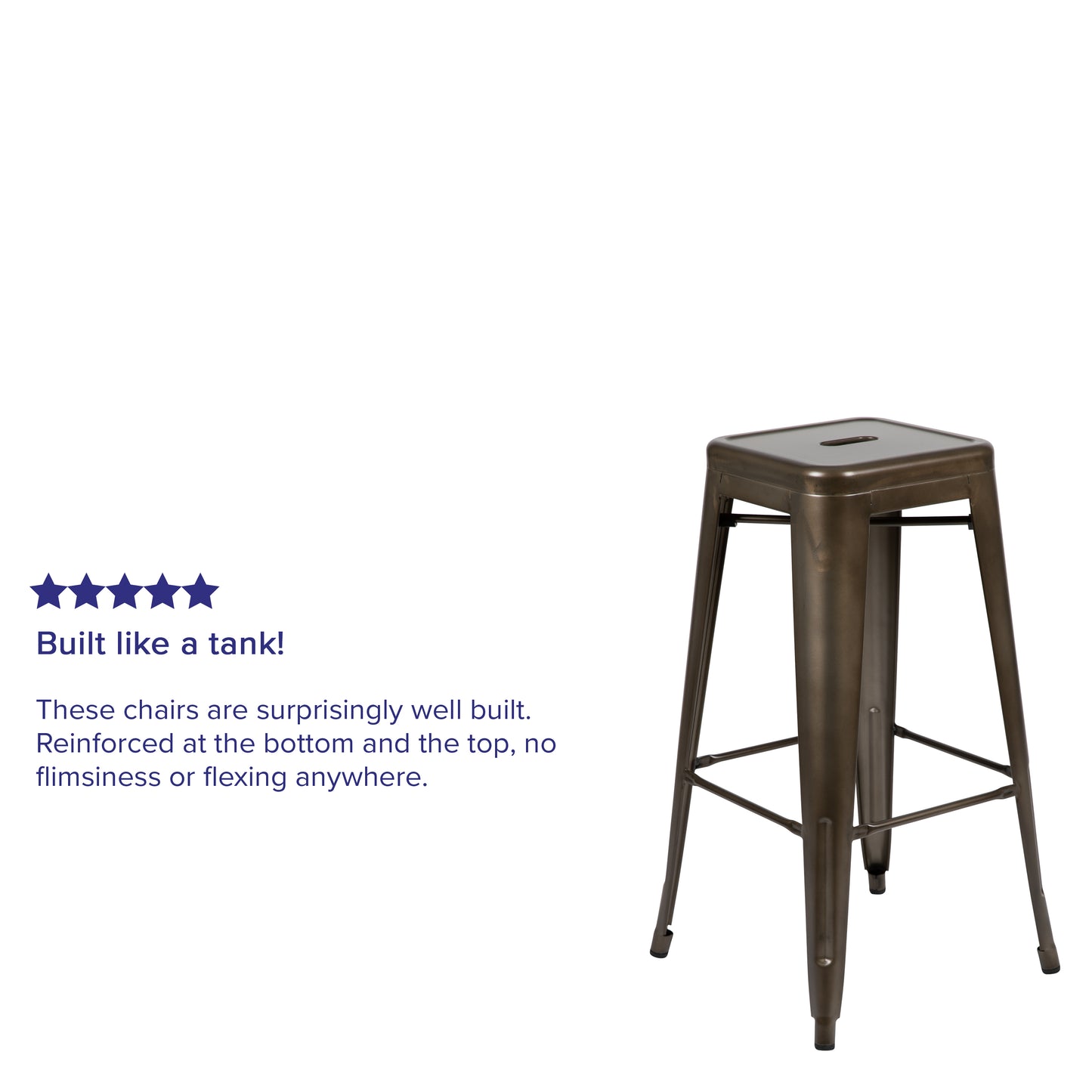 Cierra 30" High Metal Indoor Bar Stool in Gun Metal Gray - Stackable Set of 4 Gun Metal