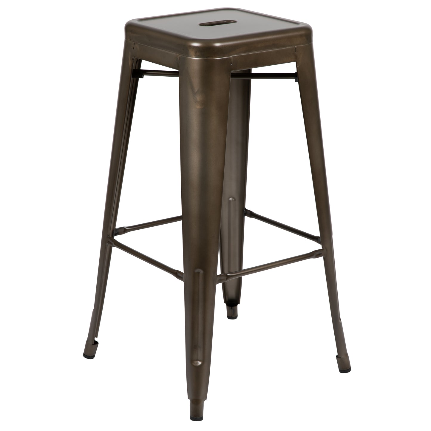 Cierra 30" High Metal Indoor Bar Stool in Gun Metal Gray - Stackable Set of 4 Gun Metal
