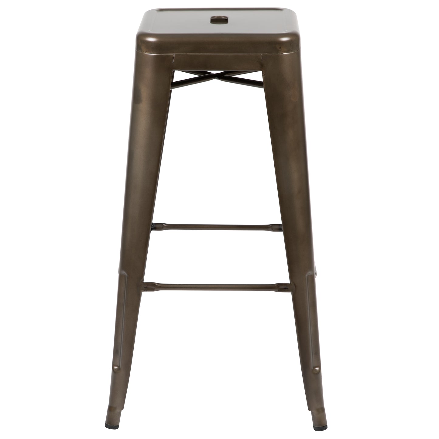 Cierra 30" High Metal Indoor Bar Stool in Gun Metal Gray - Stackable Set of 4 Gun Metal