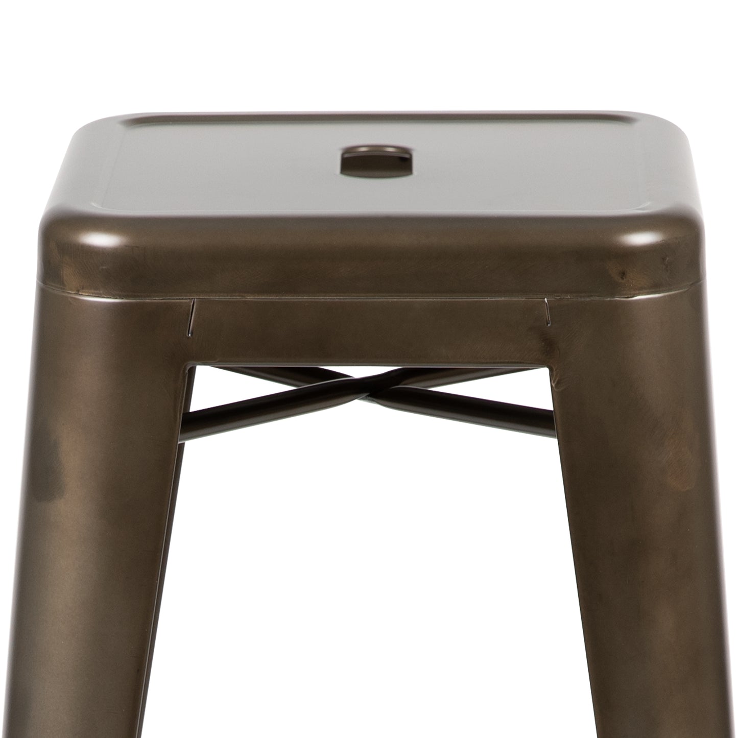 Cierra 30" High Metal Indoor Bar Stool in Gun Metal Gray - Stackable Set of 4 Gun Metal