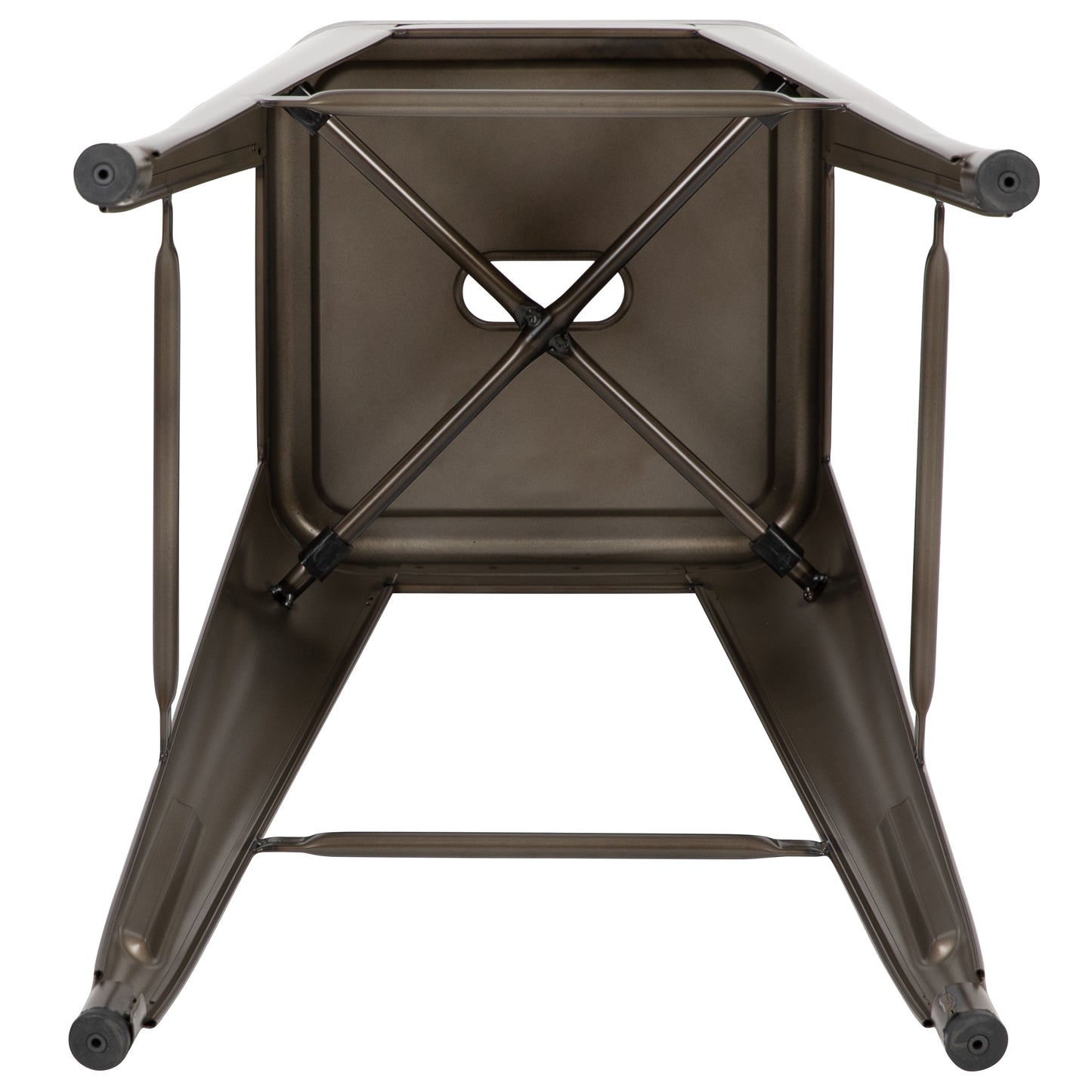 Cierra 30" High Metal Indoor Bar Stool in Gun Metal Gray - Stackable Set of 4 Gun Metal