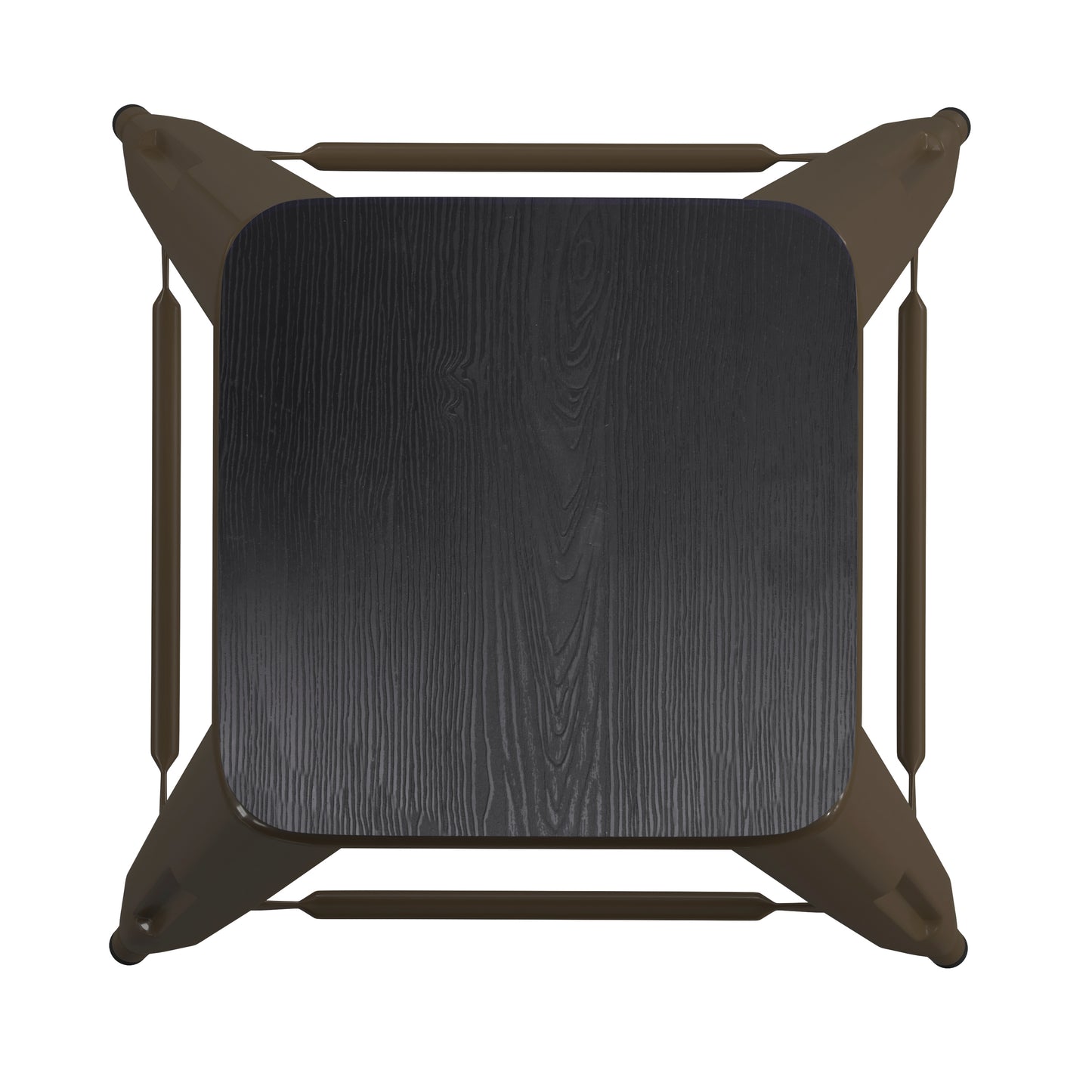 Cierra Set of 4 Commercial Grade 30" High Backless Gunmetal Metal Indoor Bar Height Stools with Black All-Weather Poly Resin Seats Black Resin Wood Seat/Gun Metal Frame