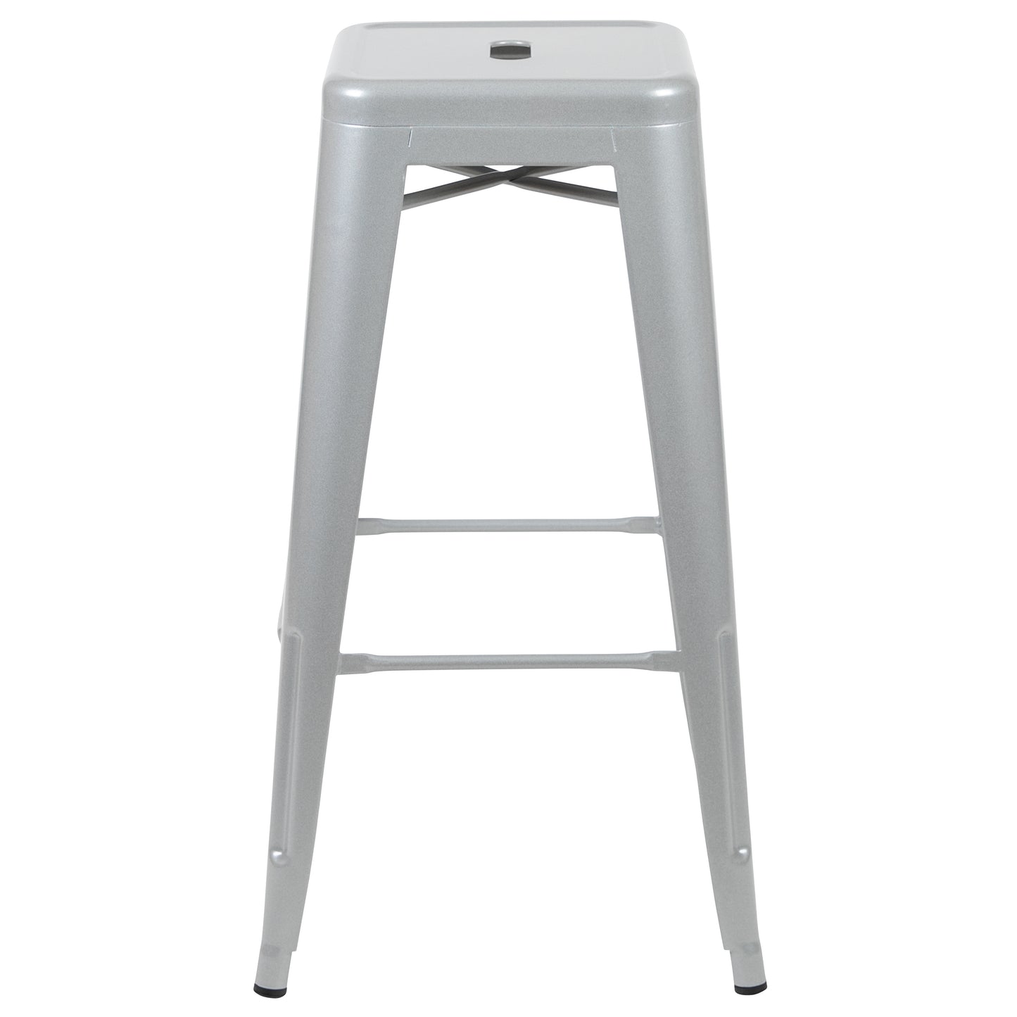 Cierra 30" High Metal Indoor Bar Stool in Silver - Stackable Set of 4 Silver 4-ET-31320-30-SV-R-GG
