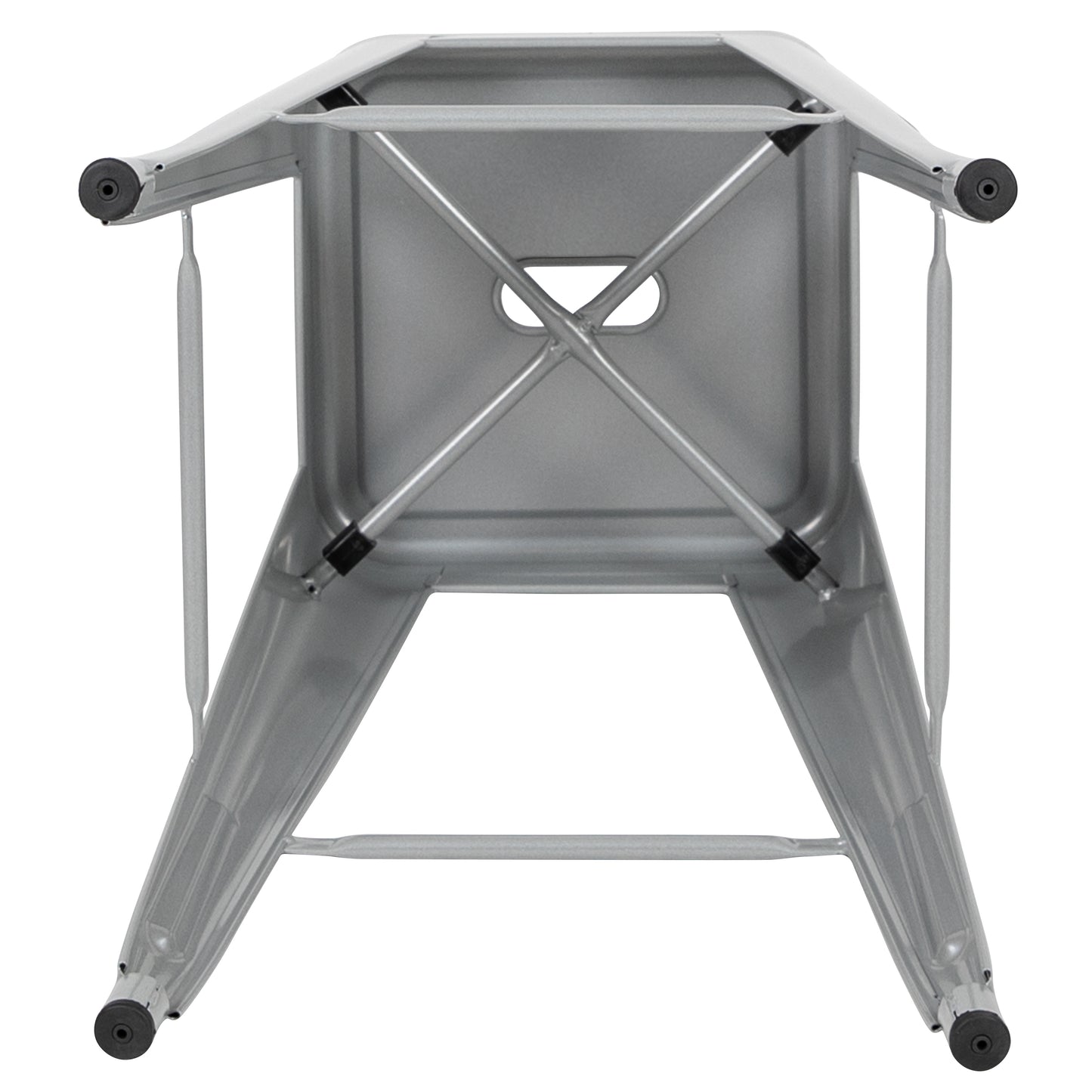 Cierra 30" High Metal Indoor Bar Stool in Silver - Stackable Set of 4 Silver 4-ET-31320-30-SV-R-GG