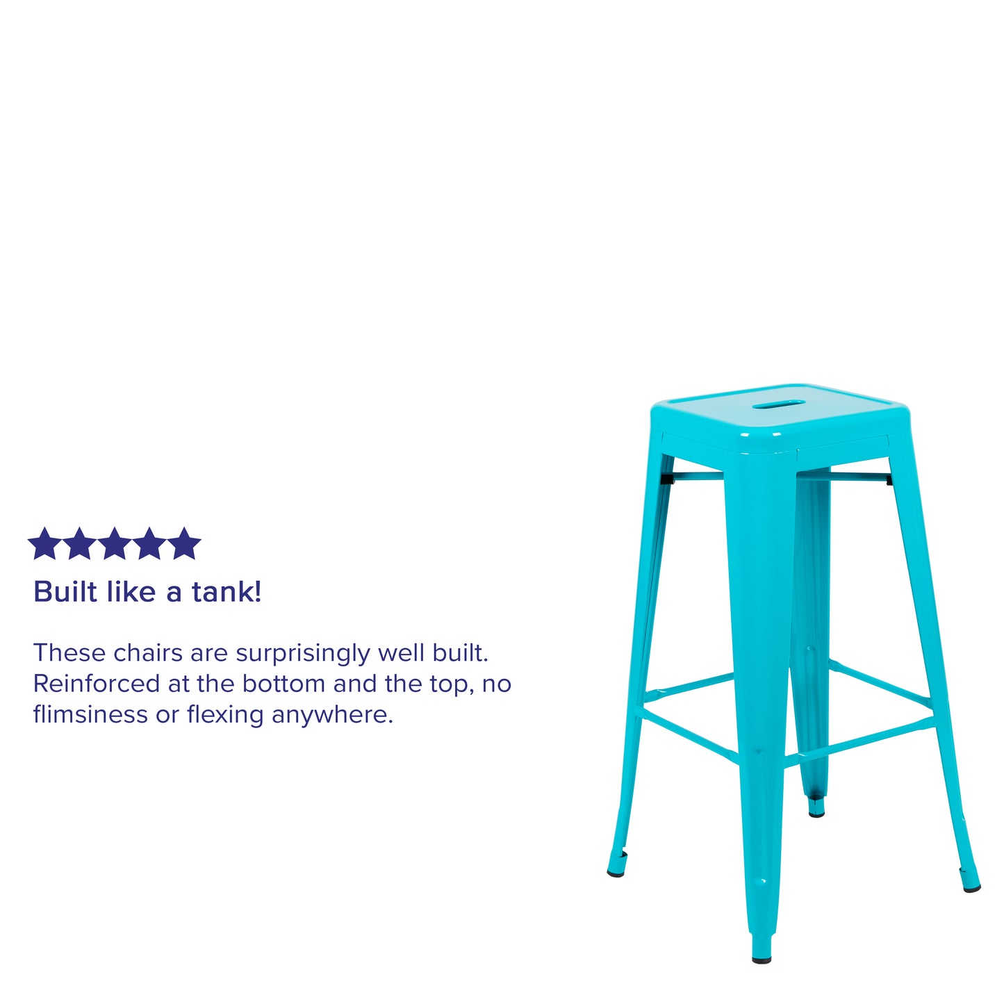 Cierra 30" High Metal Indoor Bar Stool in Teal - Stackable Set of 4 Teal