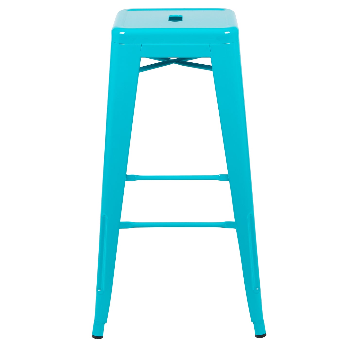 Cierra 30" High Metal Indoor Bar Stool in Teal - Stackable Set of 4 Teal