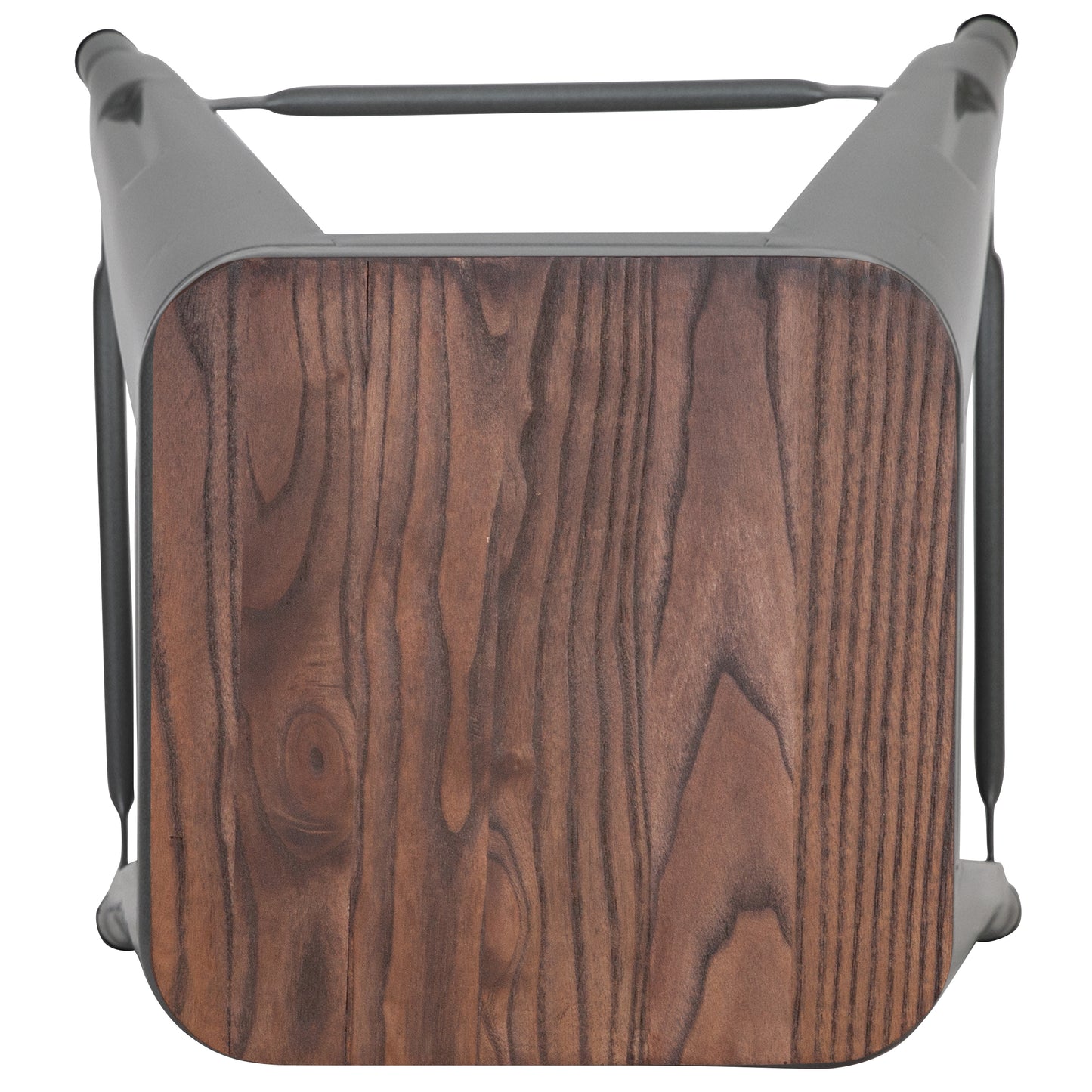 Cierra 30" High Metal Indoor Bar Stool with Wood Seat in Silver - Stackable Set of 4 Silver