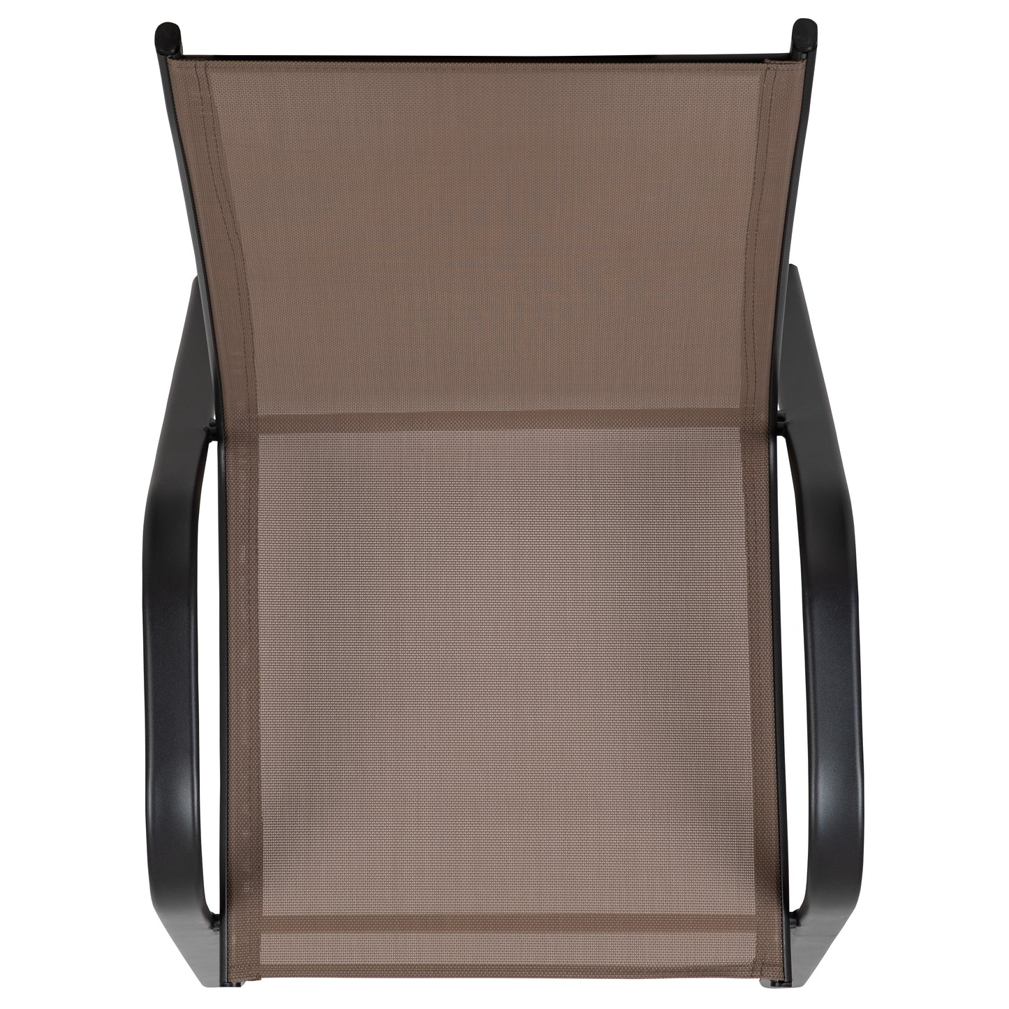4 Pack Brazos Series Brown Outdoor Stack Chair with Flex Comfort Material and Metal Frame Brown
